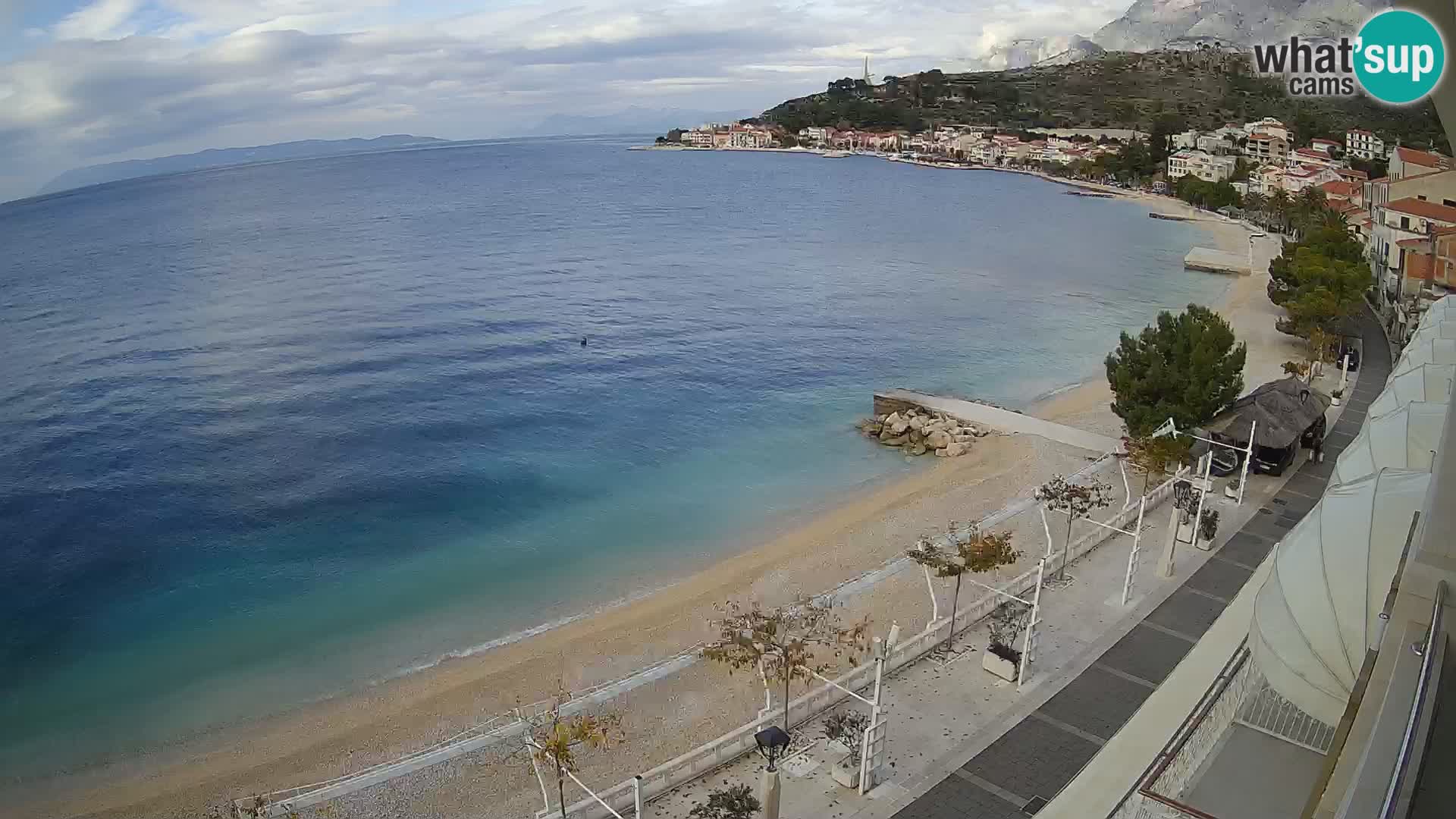 Panorama della spiaggia a Podgora