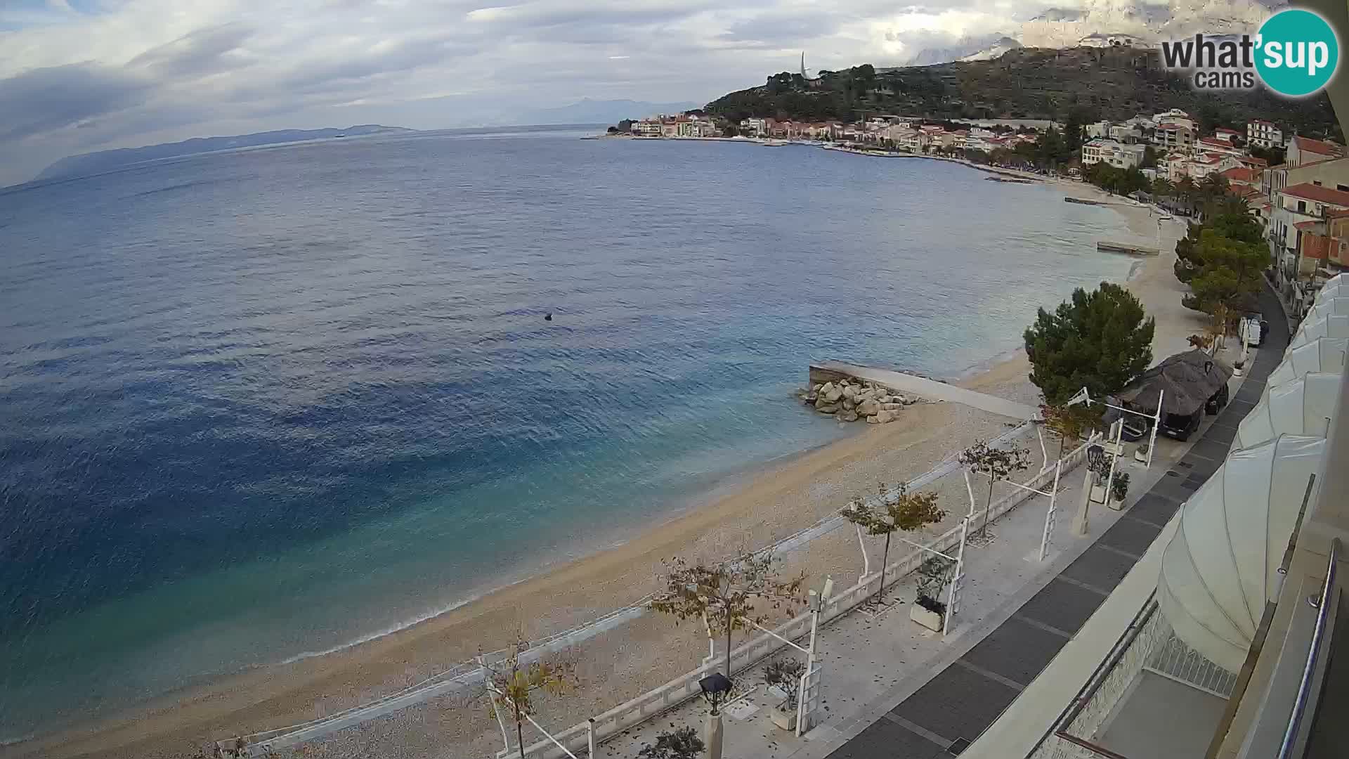 Razgled na plažo v Podgori