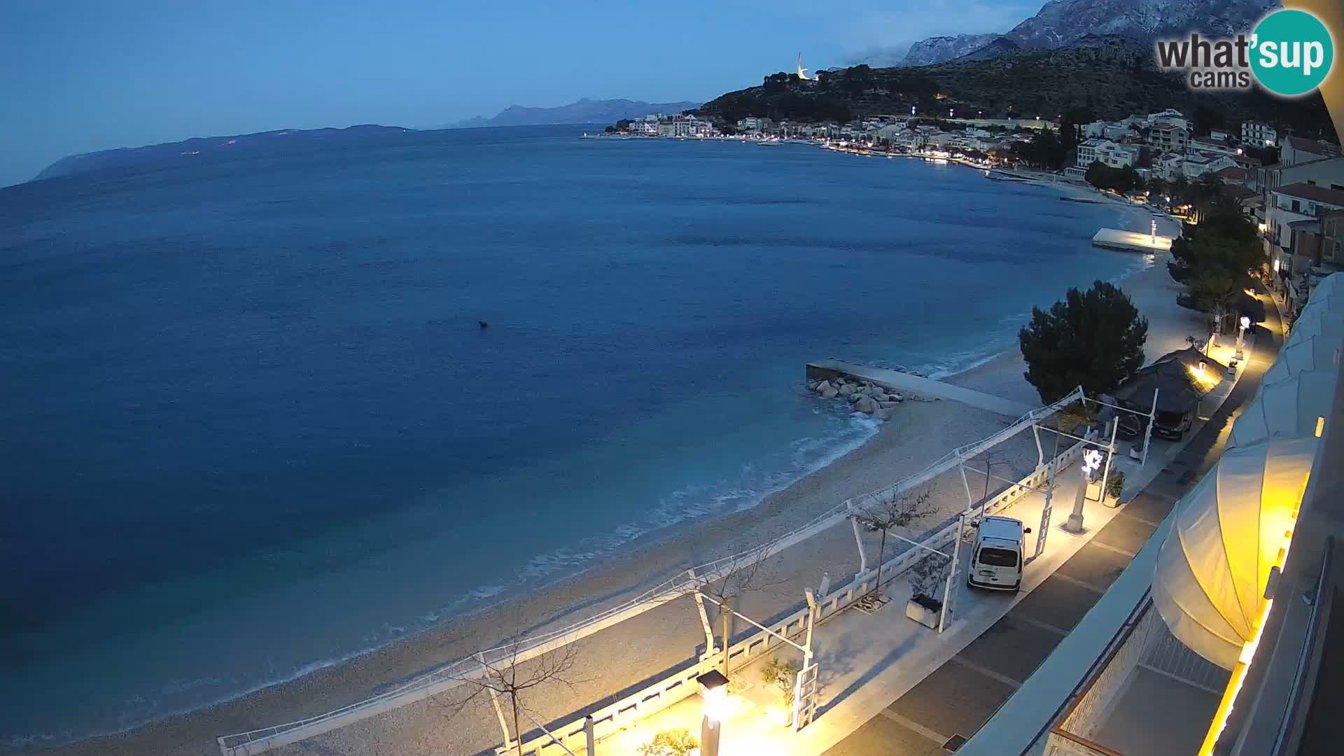 Panorama della spiaggia a Podgora