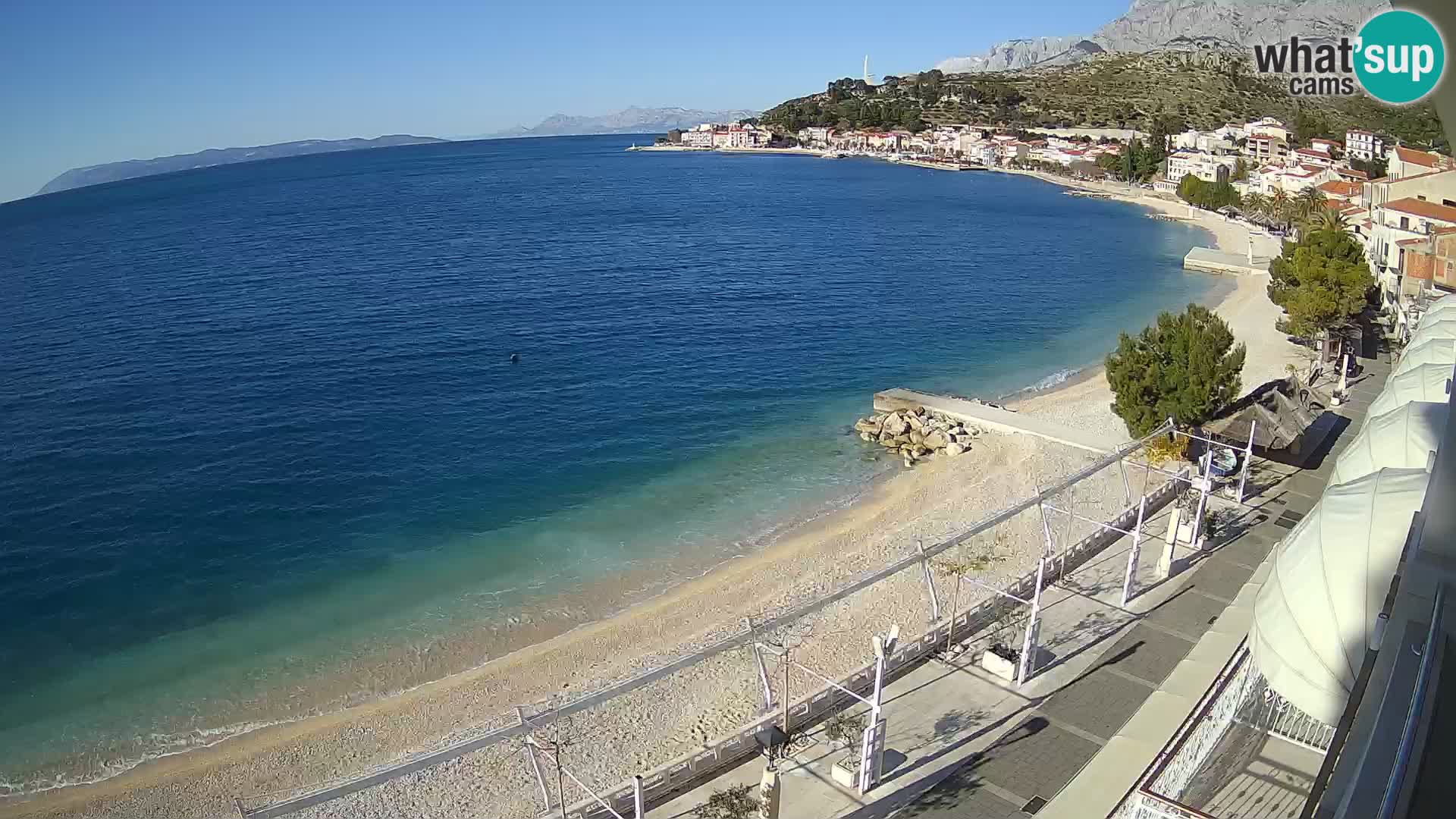 Razgled na plažo v Podgori