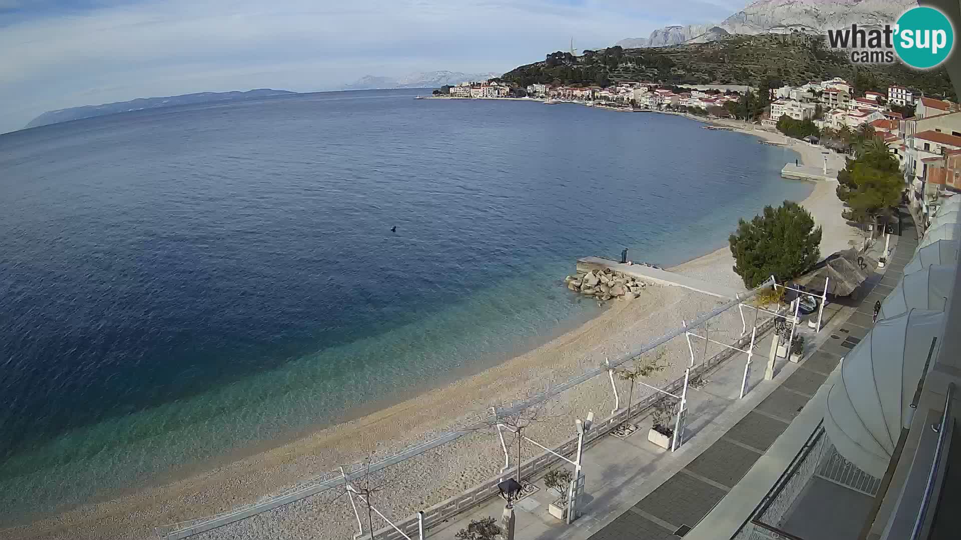 Razgled na plažo v Podgori