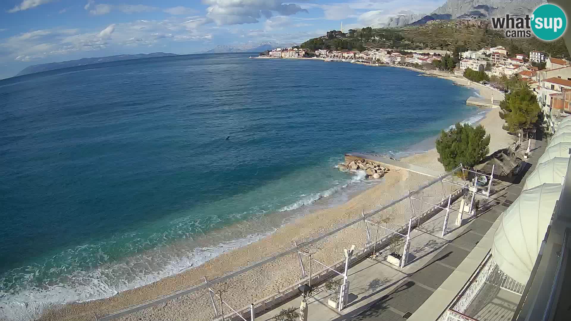 Vue de plage in Podgora