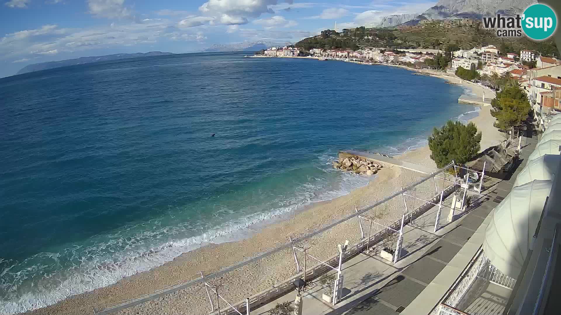 Panorama della spiaggia a Podgora