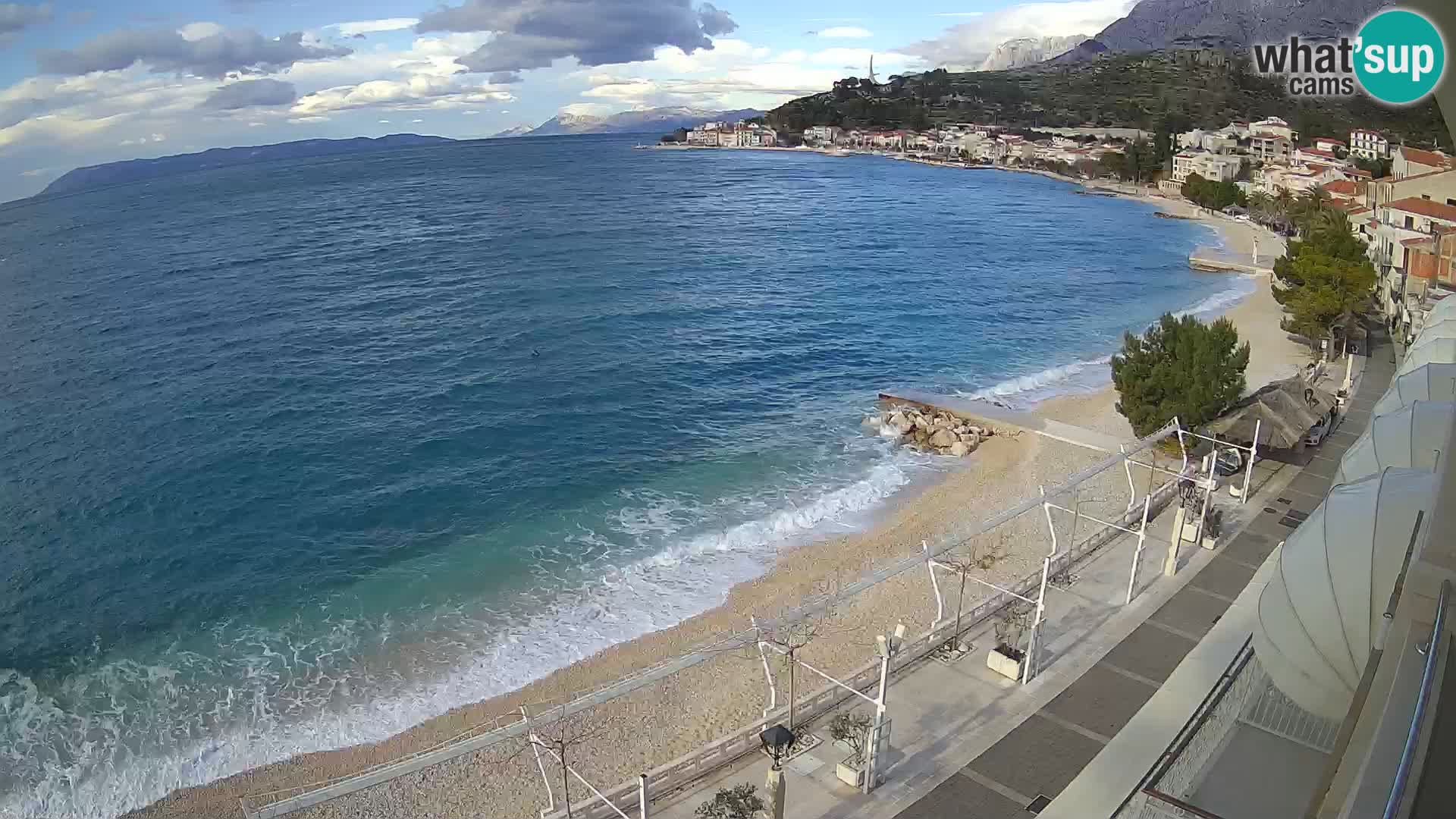 Panorama della spiaggia a Podgora