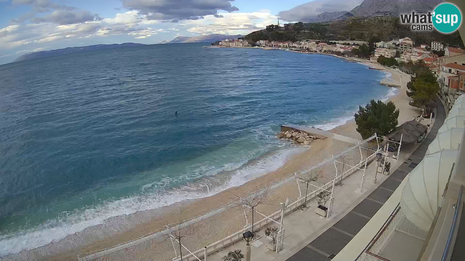 Panorama della spiaggia a Podgora