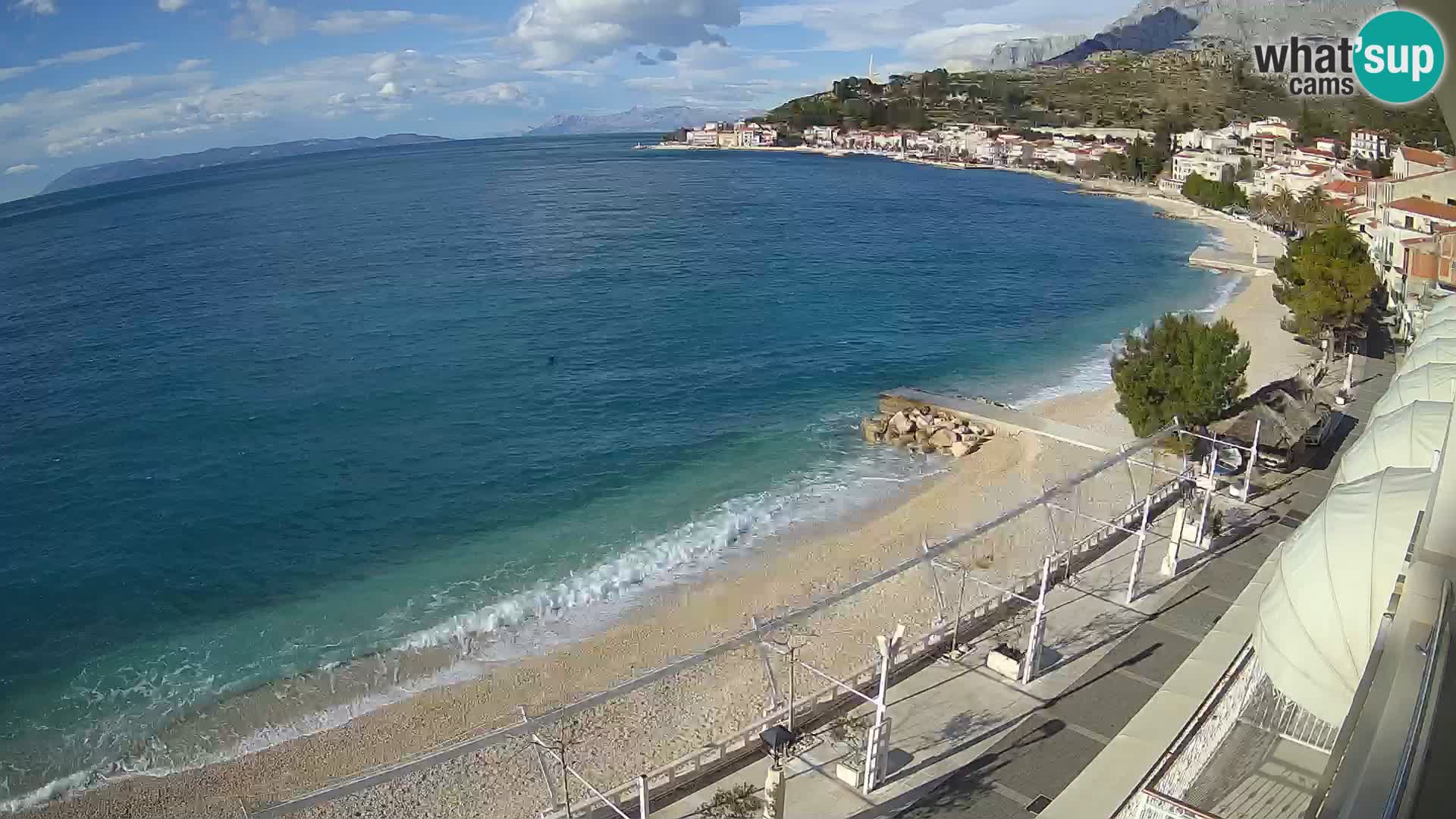 Panorama della spiaggia a Podgora