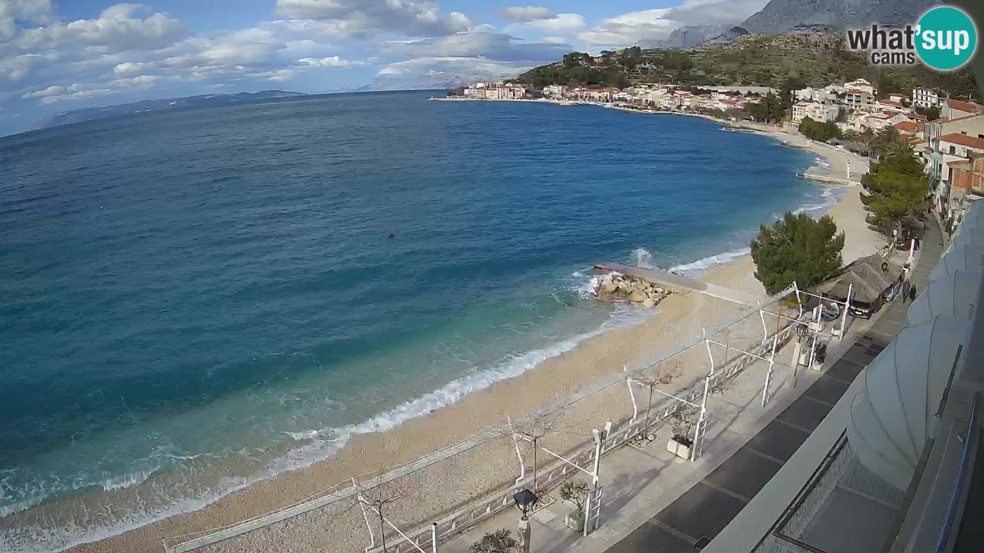 Panorama della spiaggia a Podgora