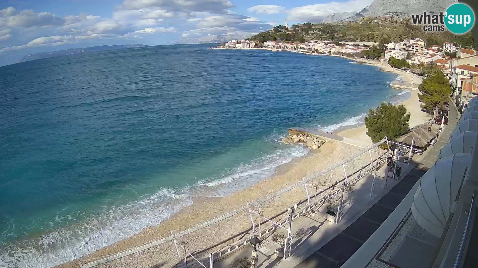 Panorama della spiaggia a Podgora