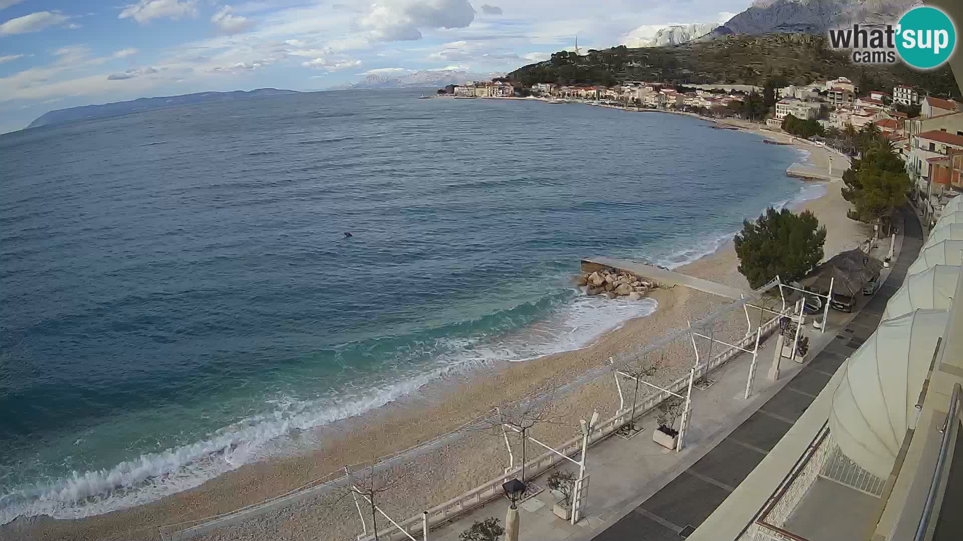 Panorama della spiaggia a Podgora