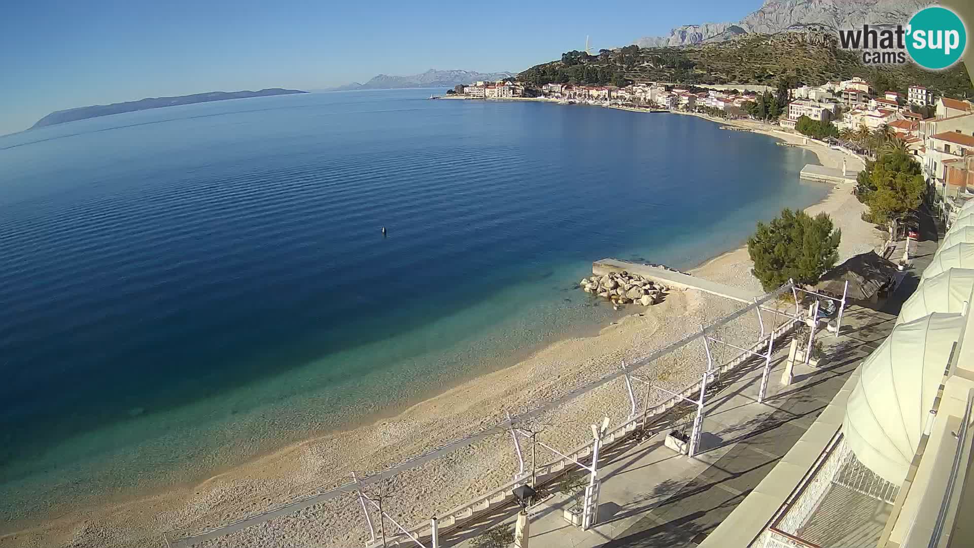 Vue de plage in Podgora