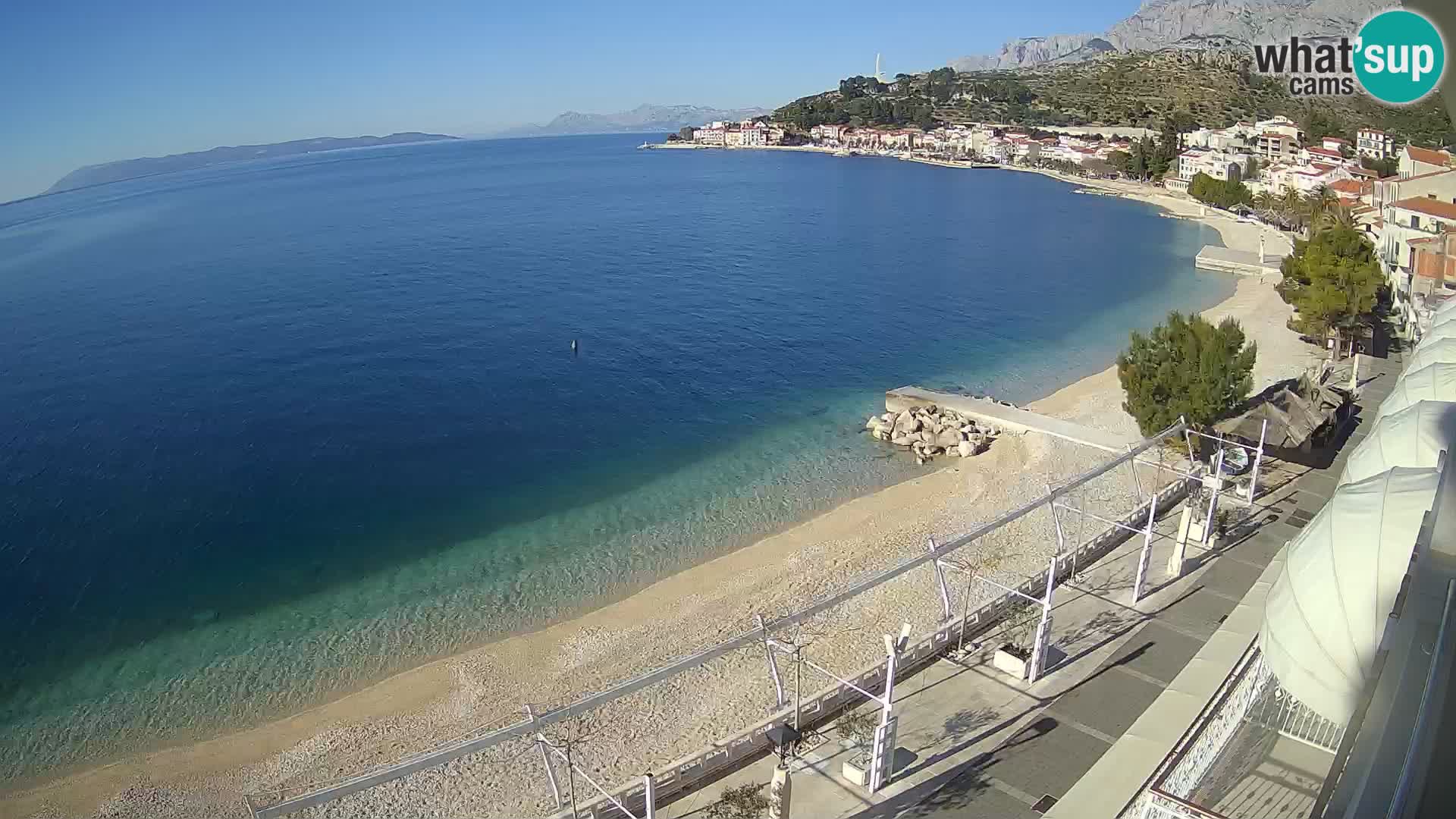 Razgled na plažo v Podgori