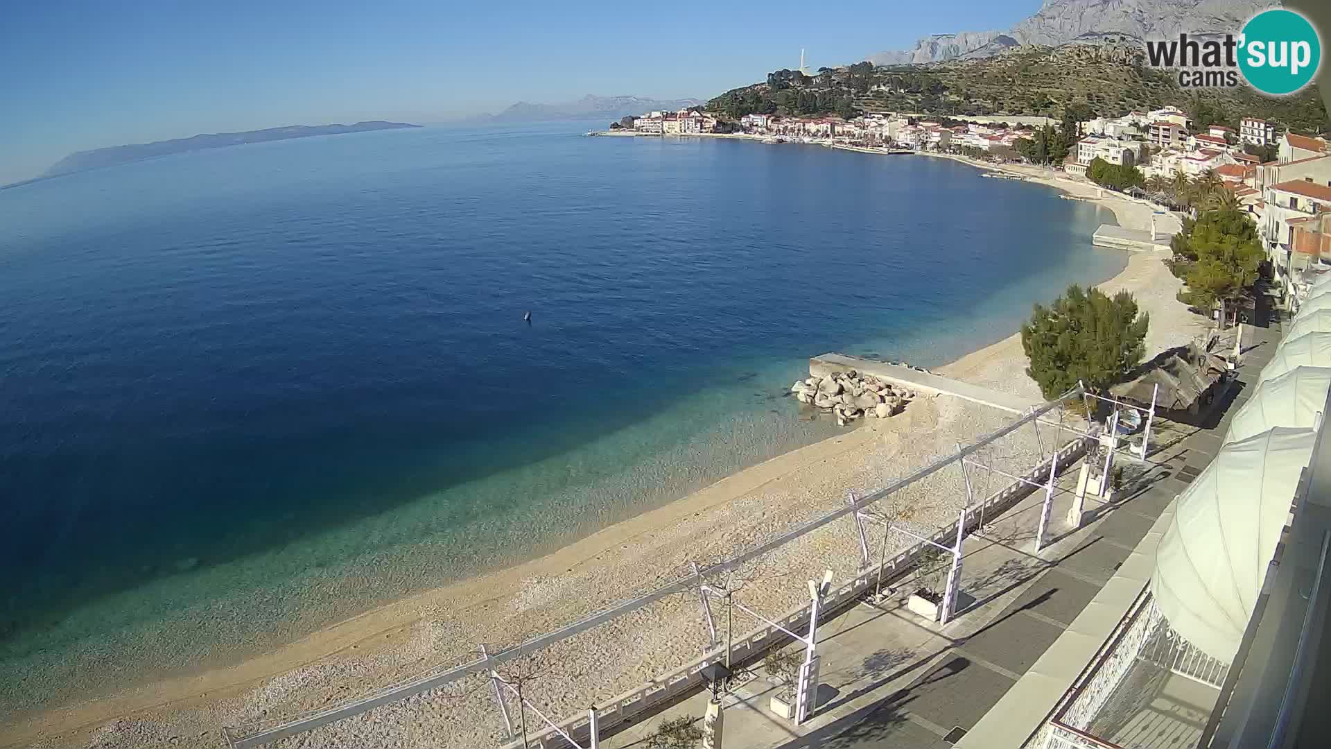 Panorama della spiaggia a Podgora