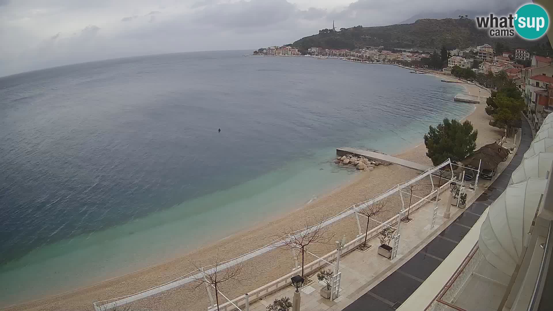 Panorama della spiaggia a Podgora