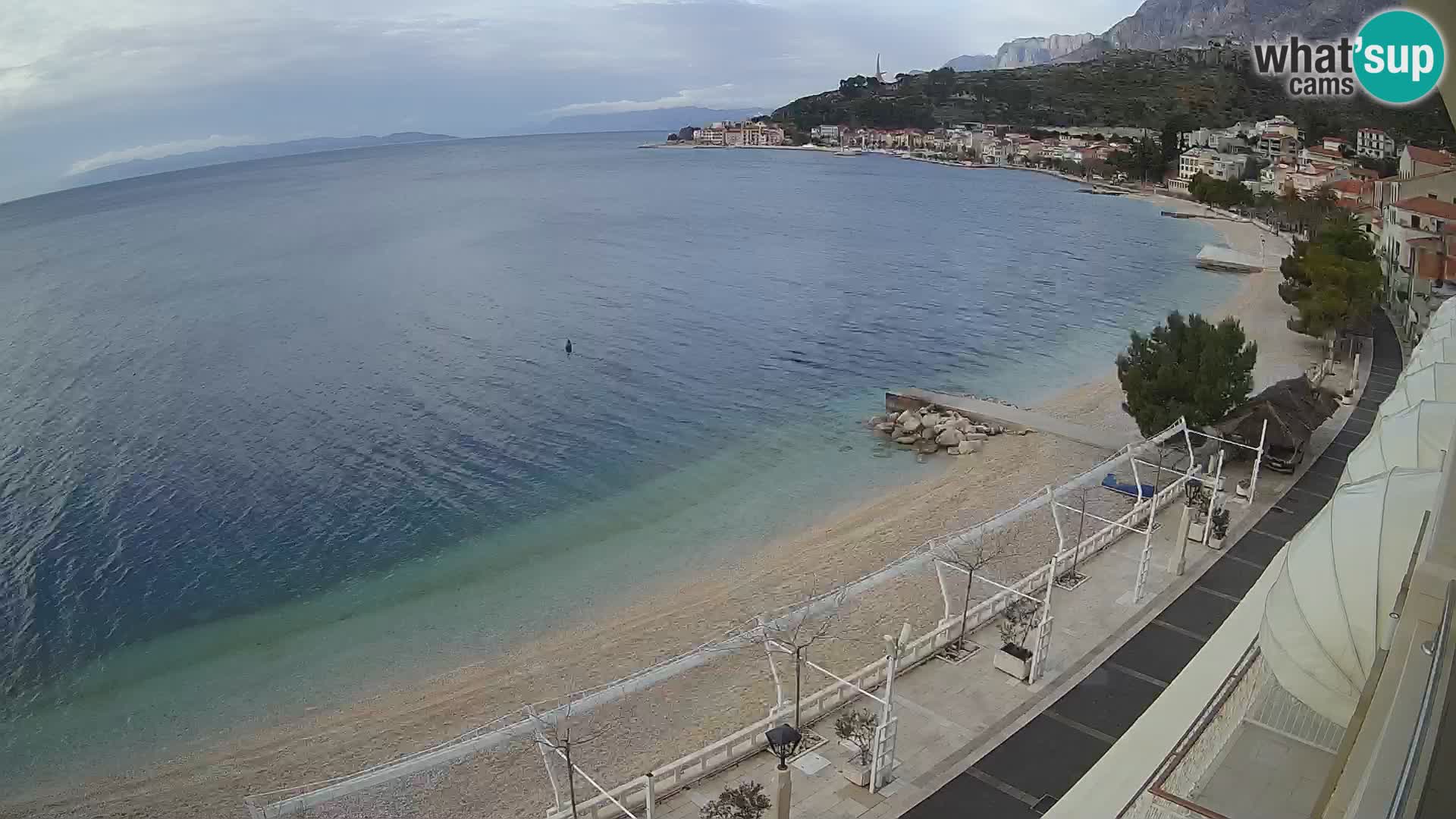 Panorama della spiaggia a Podgora