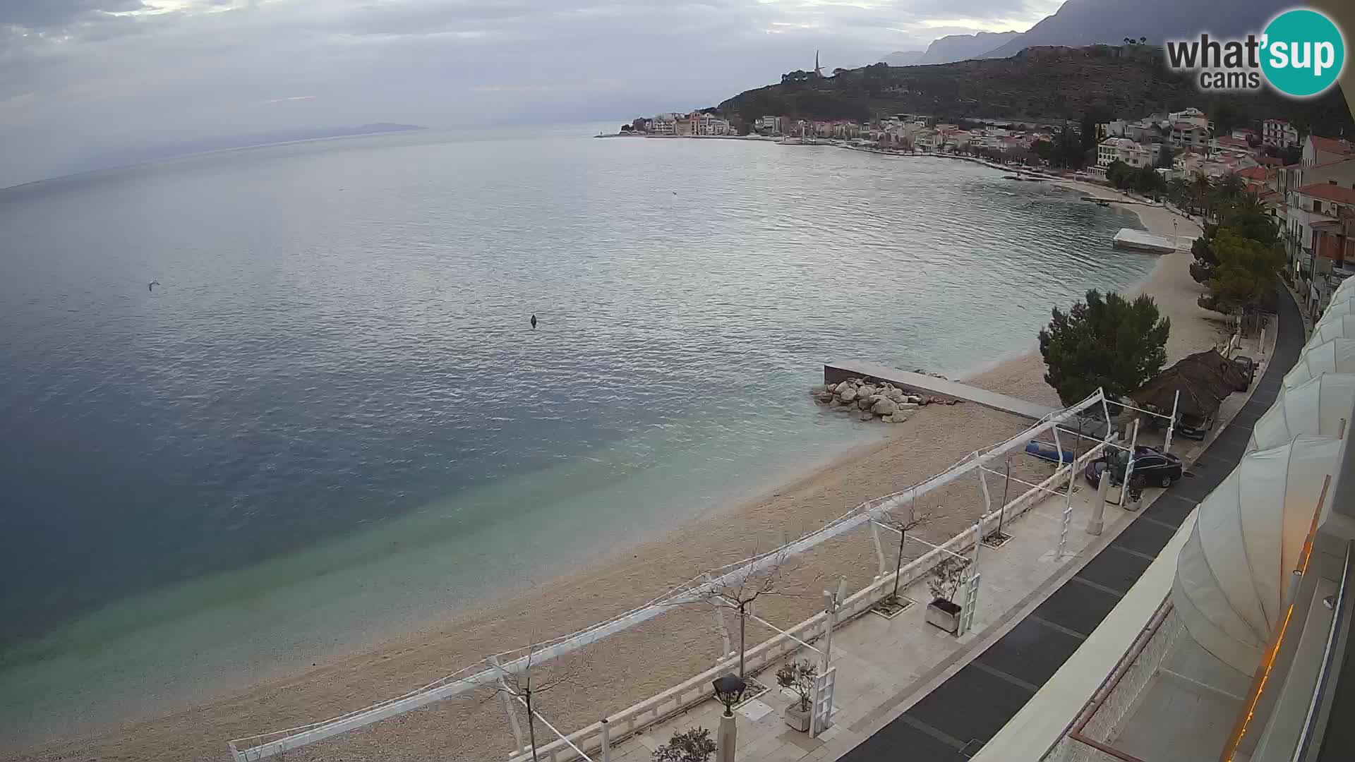 Panorama della spiaggia a Podgora