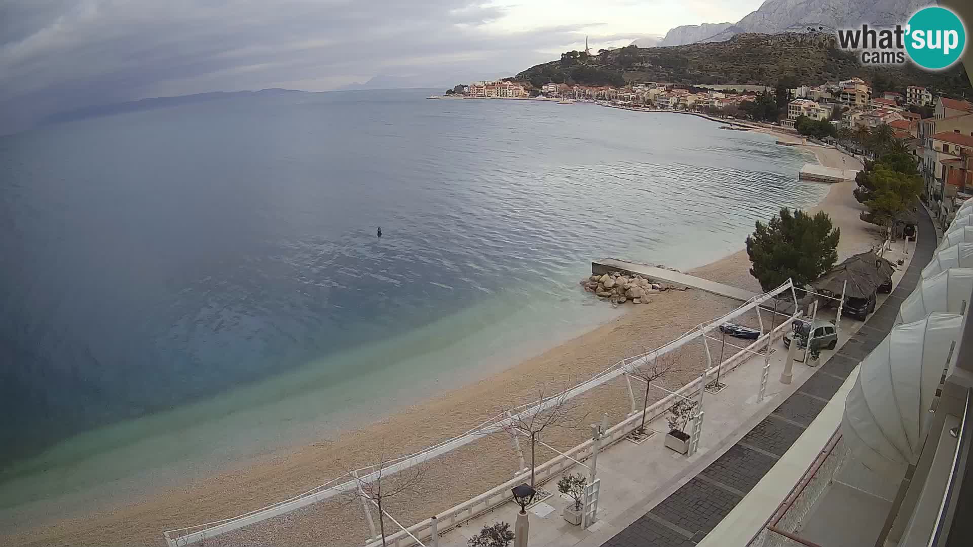 Panorama della spiaggia a Podgora