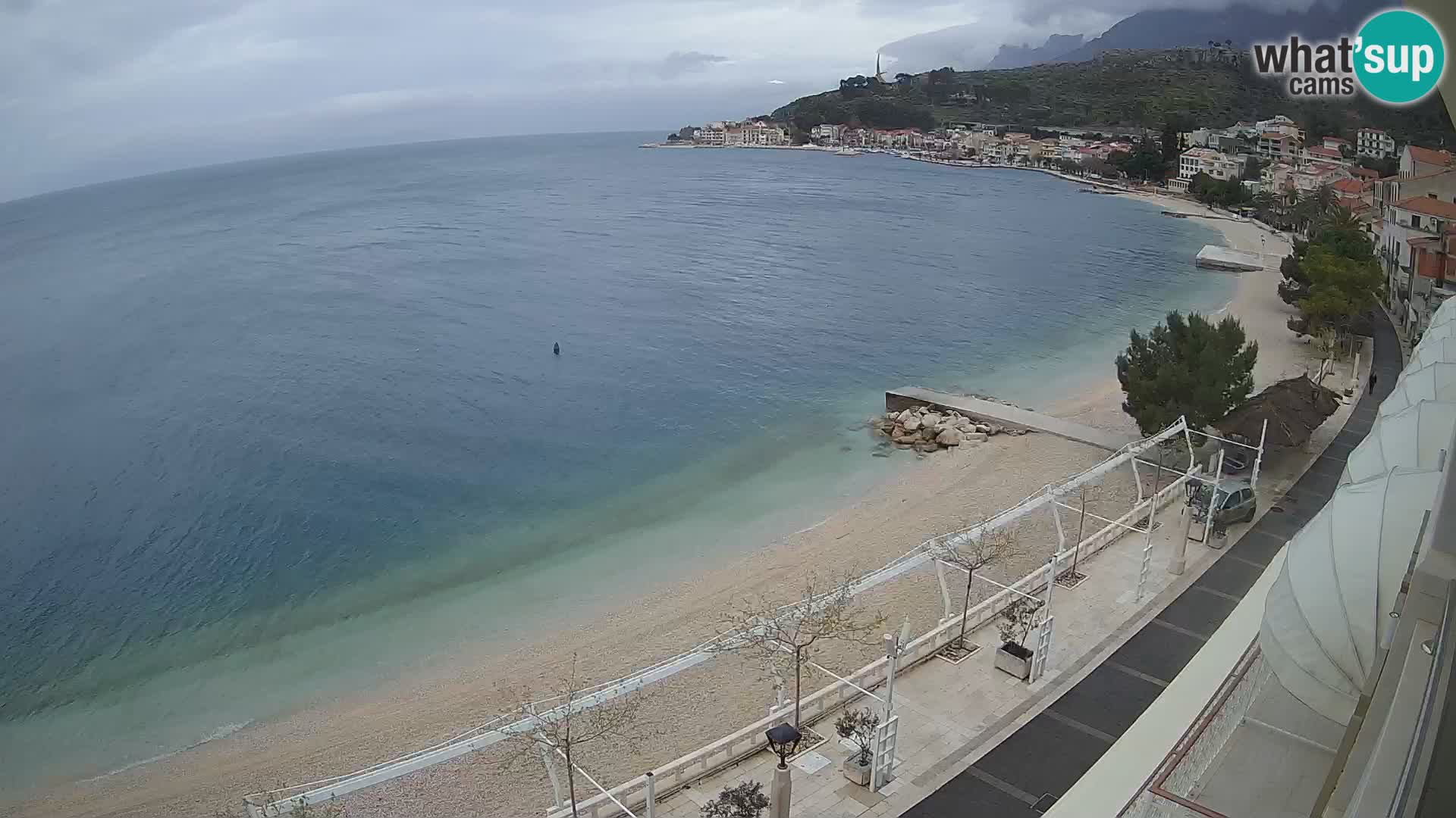 Panorama della spiaggia a Podgora