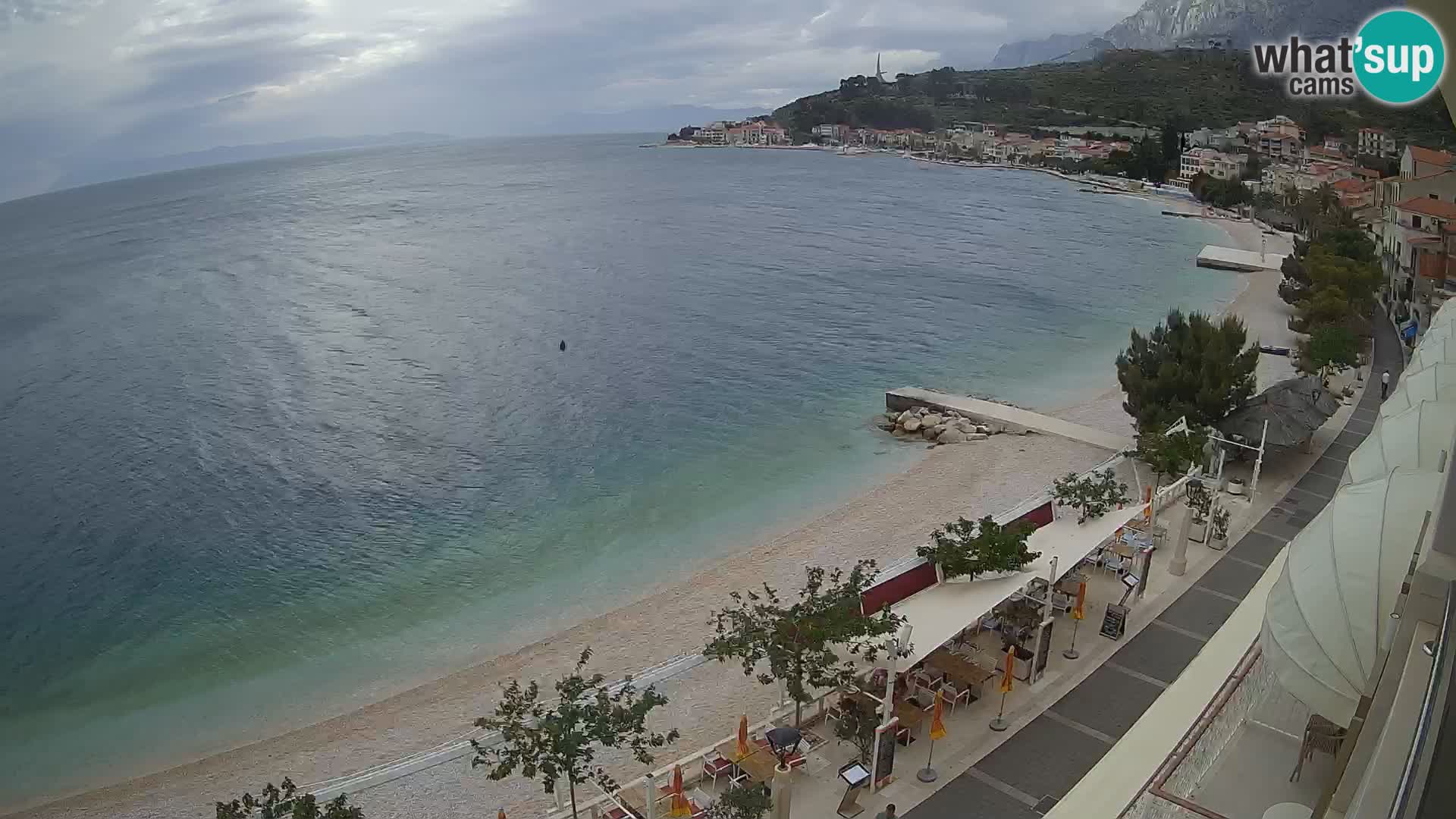 Panorama della spiaggia a Podgora
