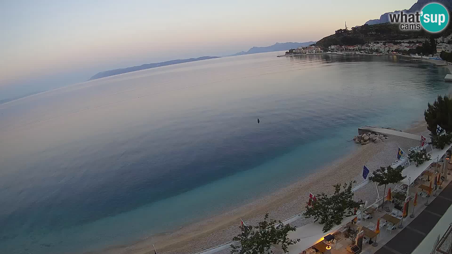 Panorama della spiaggia a Podgora