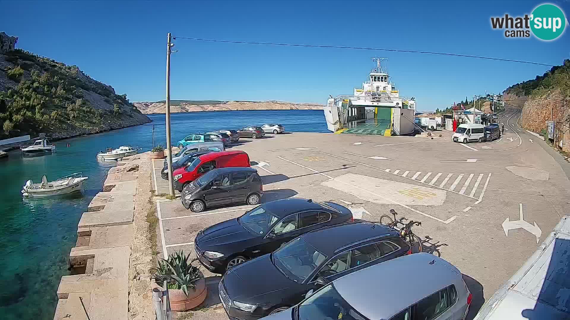 Webcam Fährhafen Prizna – zur Insel Pag