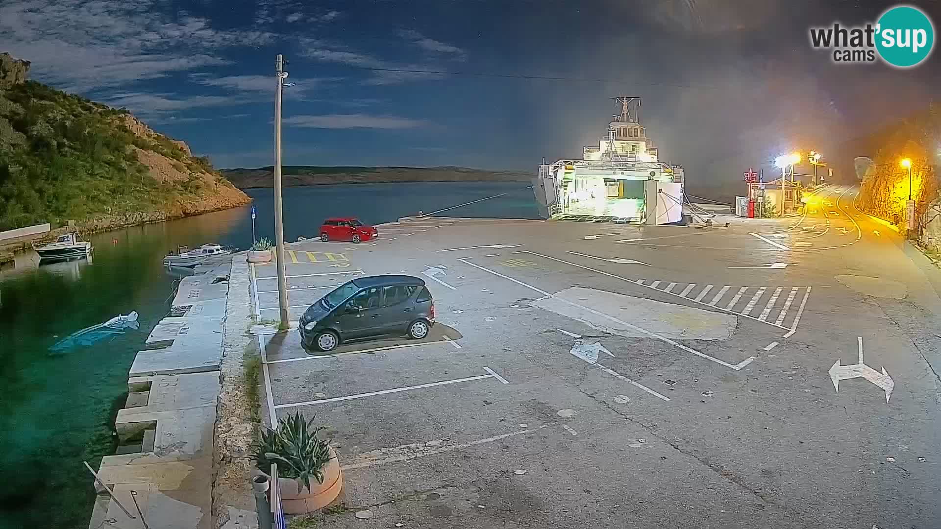 Webcam Prizna ferry port to Pag island