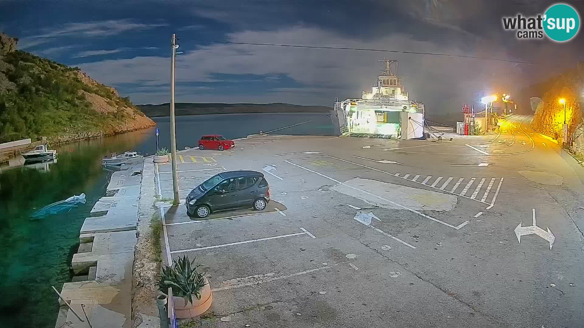 Webcam port de ferry de Prizna – vers l’île de Pag