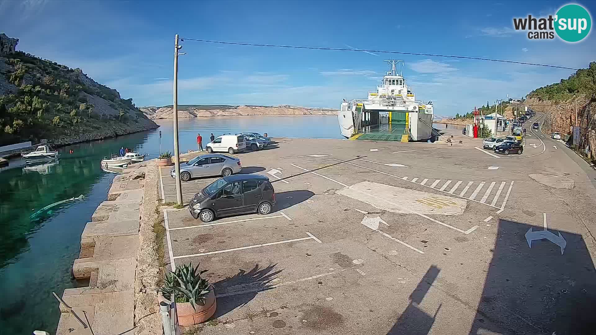 Webcam Fährhafen Prizna – zur Insel Pag