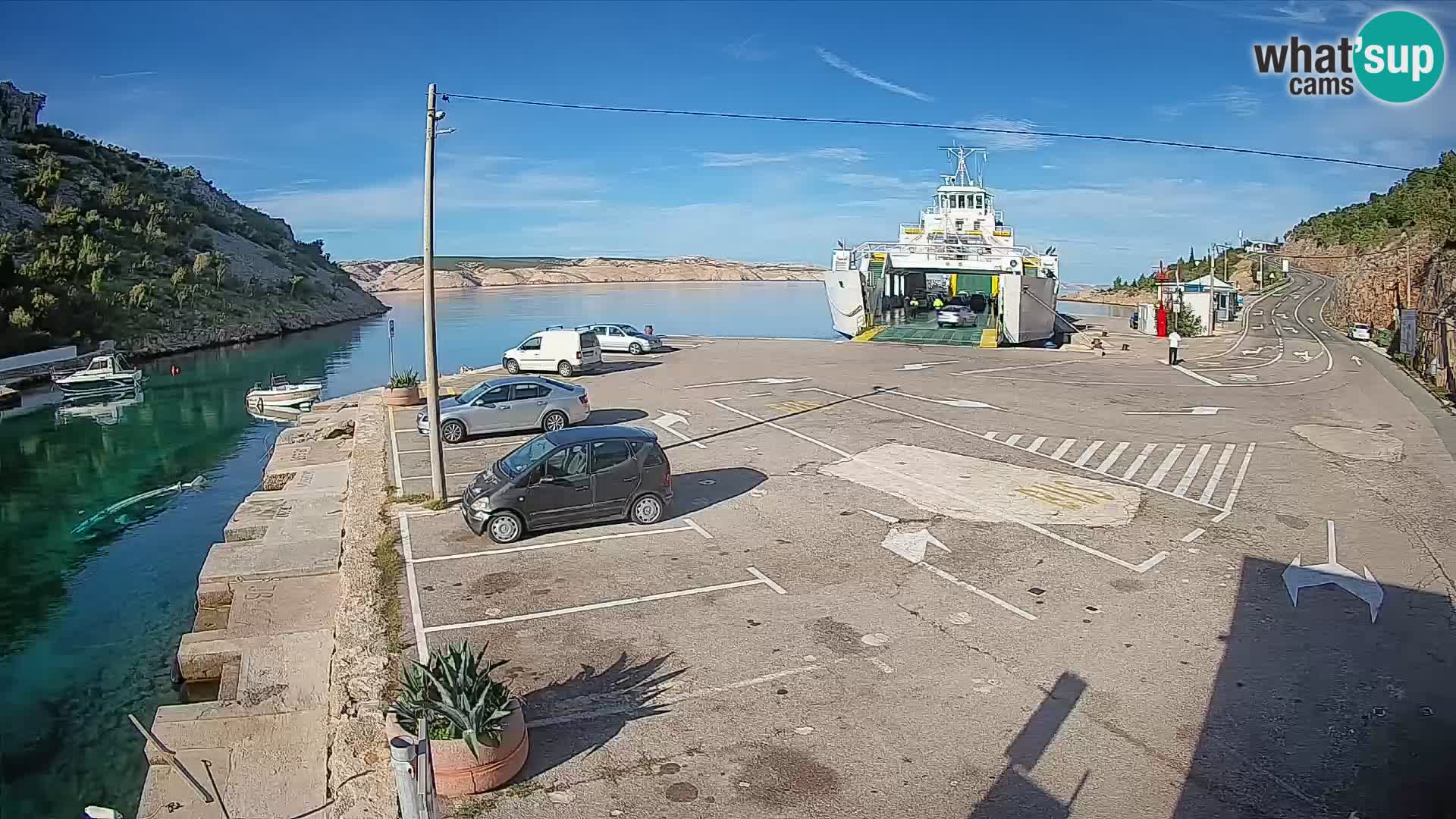 Webcam Fährhafen Prizna – zur Insel Pag
