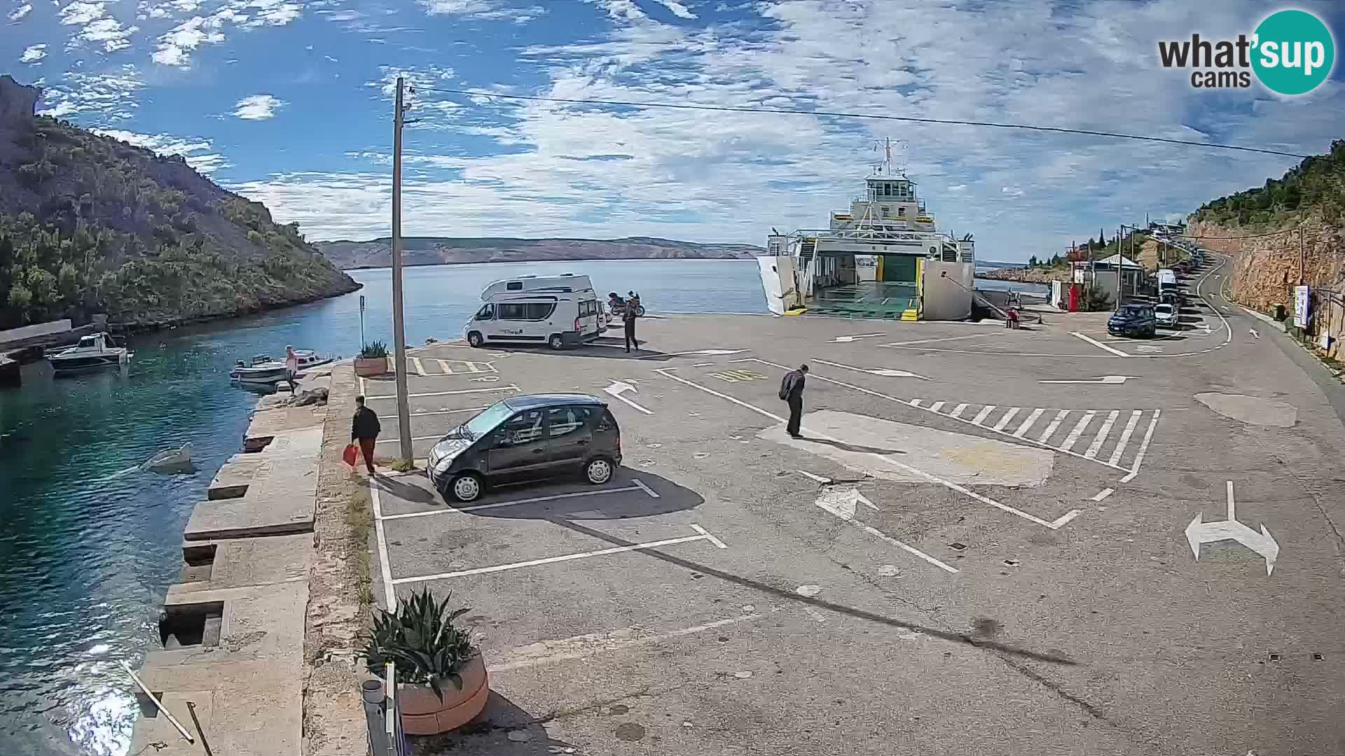 Webcam port de ferry de Prizna – vers l’île de Pag