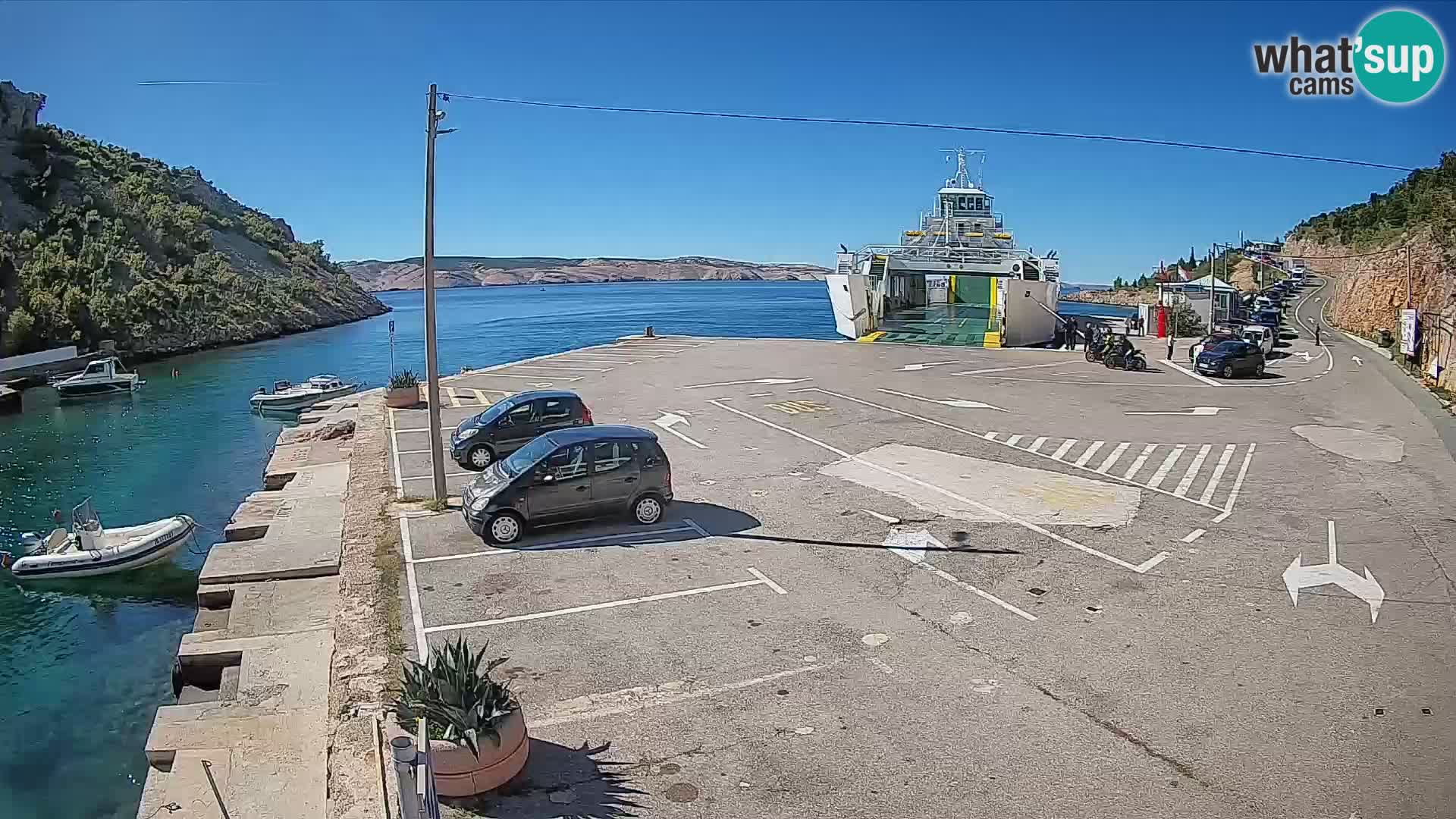 Webcam Prizna ferry port to Pag island