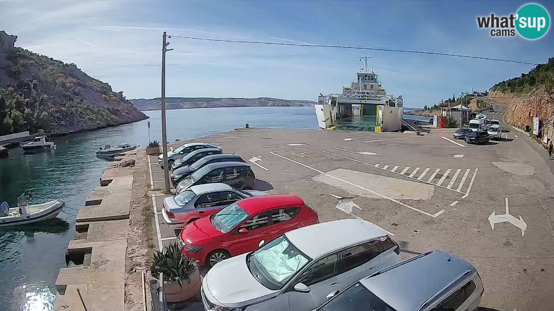 Webcam Fährhafen Prizna – zur Insel Pag