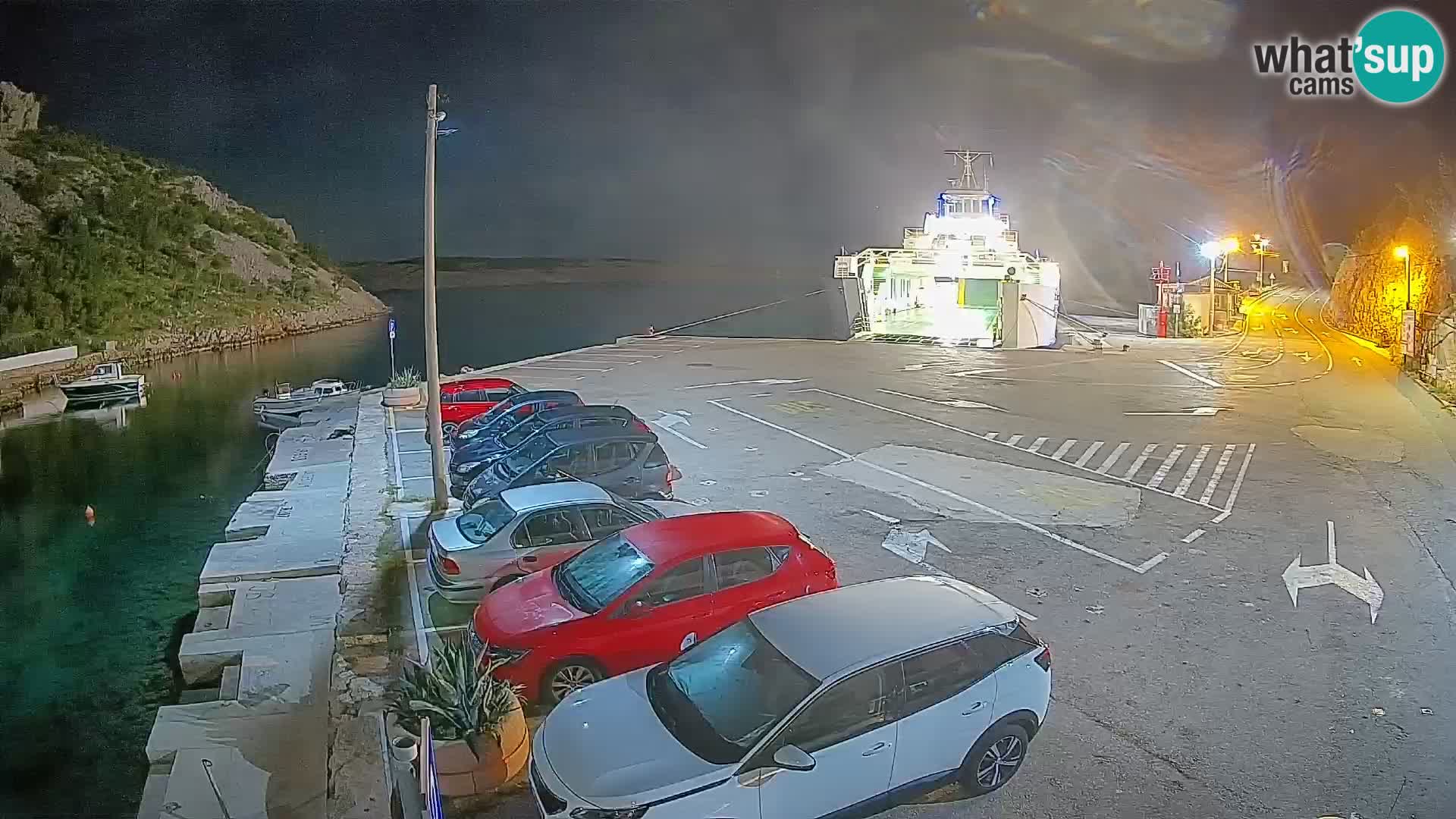 Webcam Prizna ferry port to Pag island