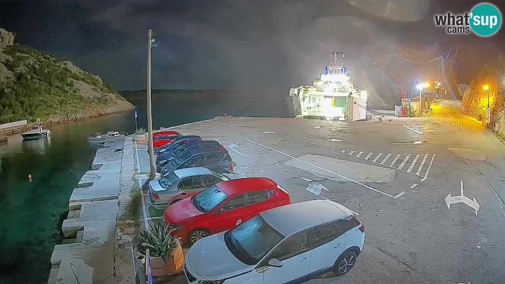 Webcam Prizna ferry port to Pag island