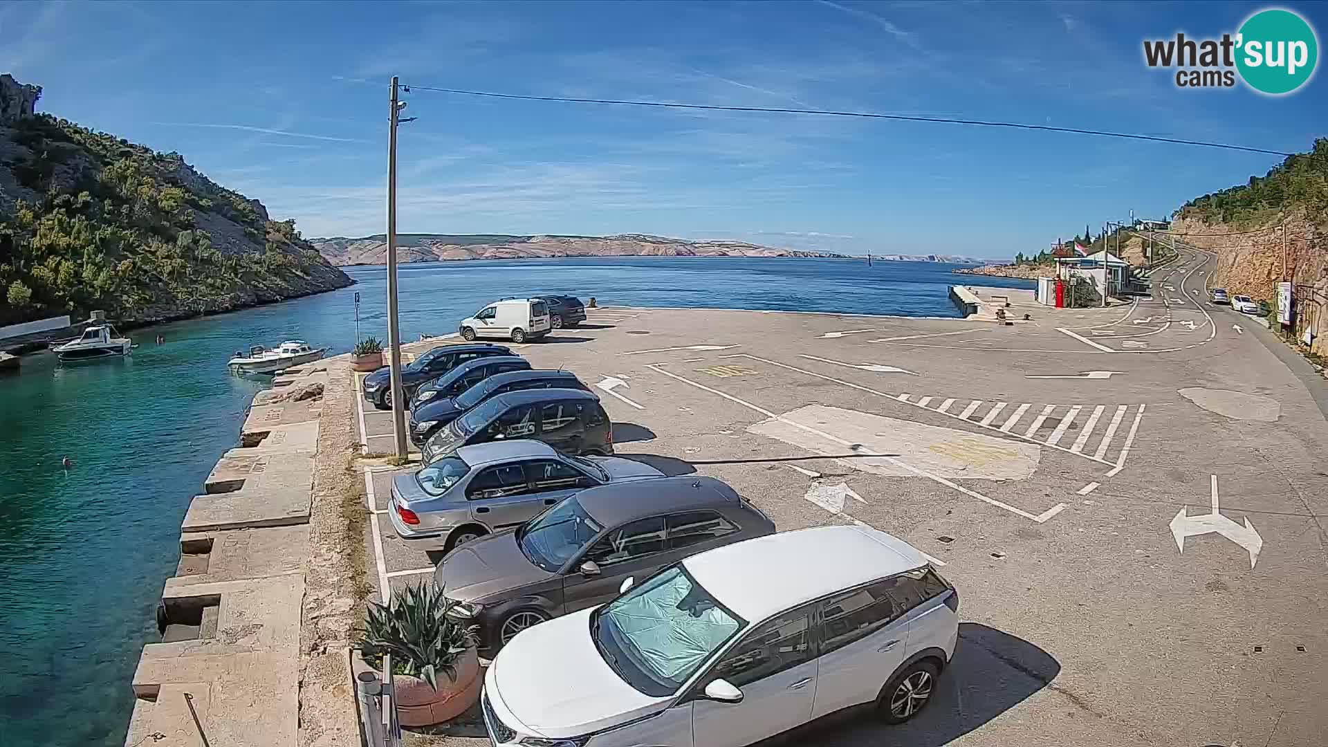 Webcam Fährhafen Prizna – zur Insel Pag