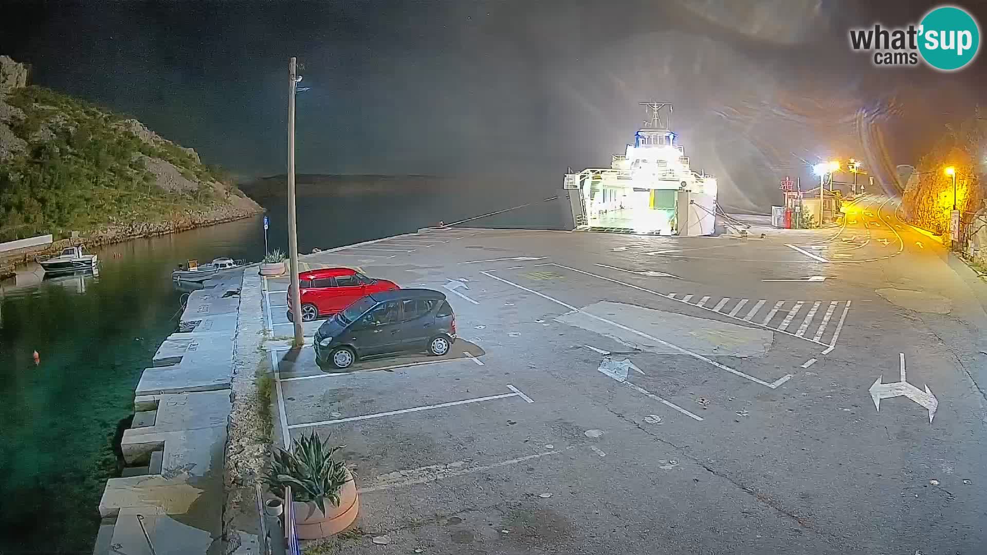 Webcam Prizna ferry port to Pag island