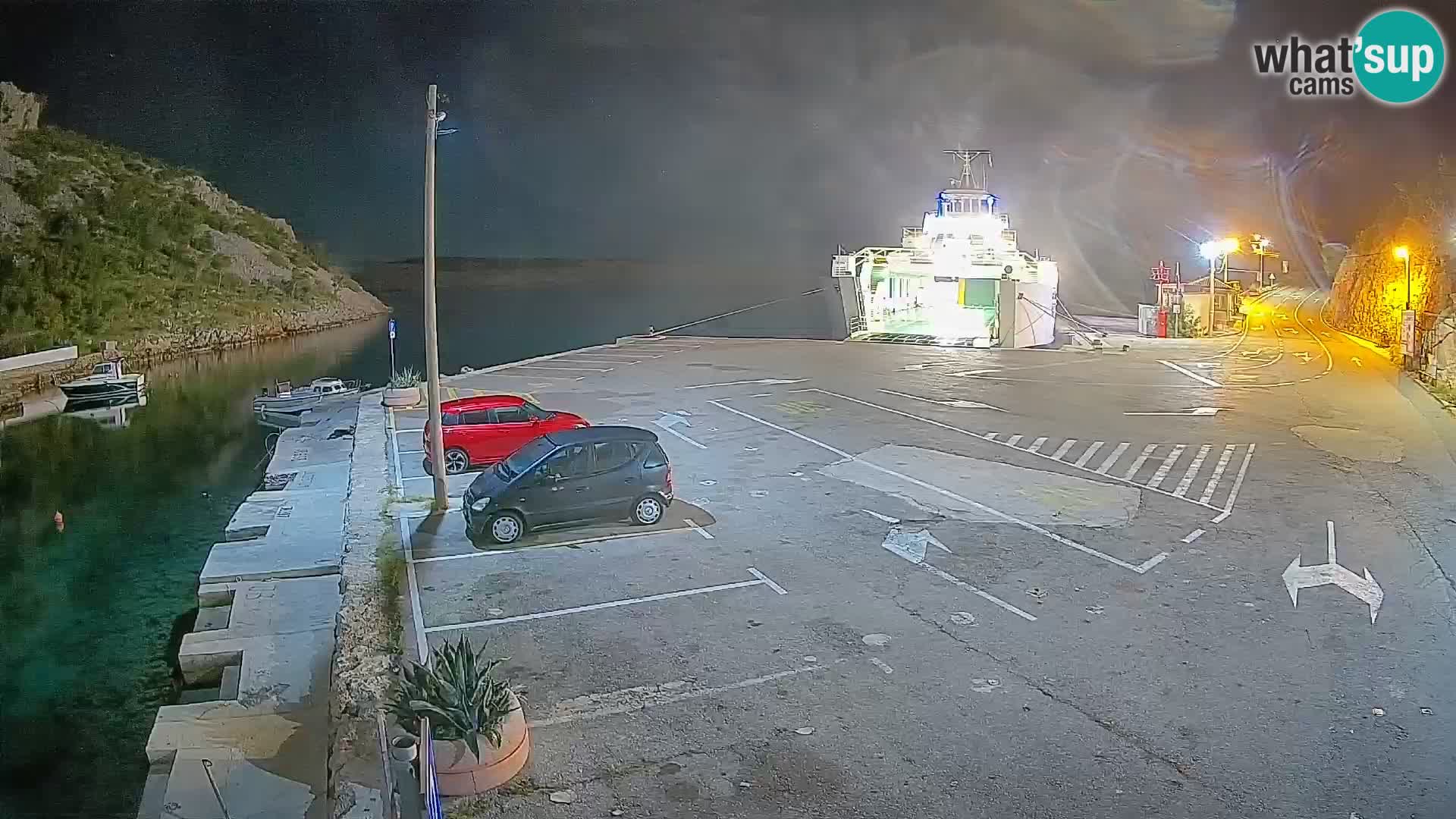 Webcam Prizna ferry port to Pag island