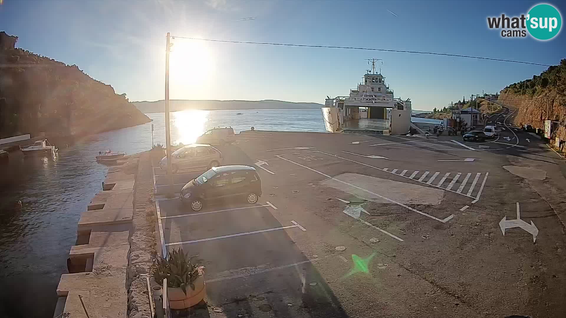 Webcam Fährhafen Prizna – zur Insel Pag