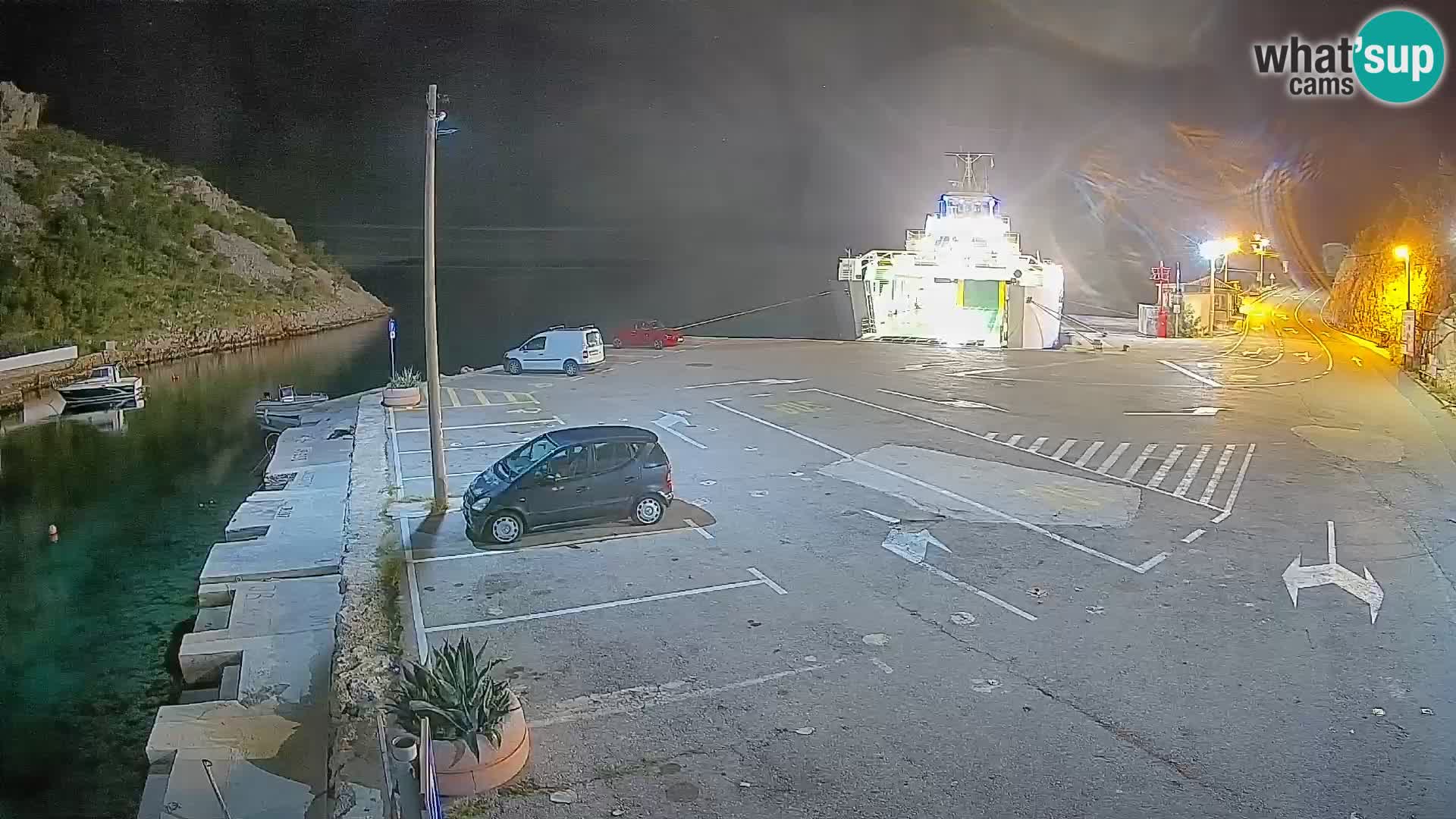 Webcam port de ferry de Prizna – vers l’île de Pag