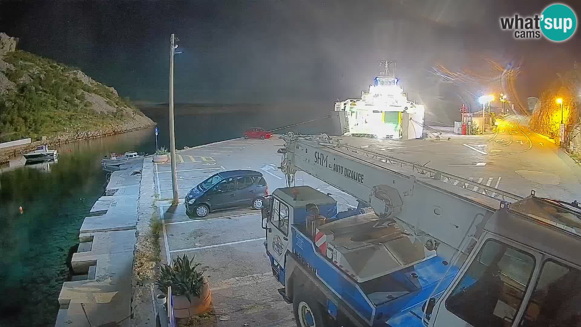 Webcam Fährhafen Prizna – zur Insel Pag