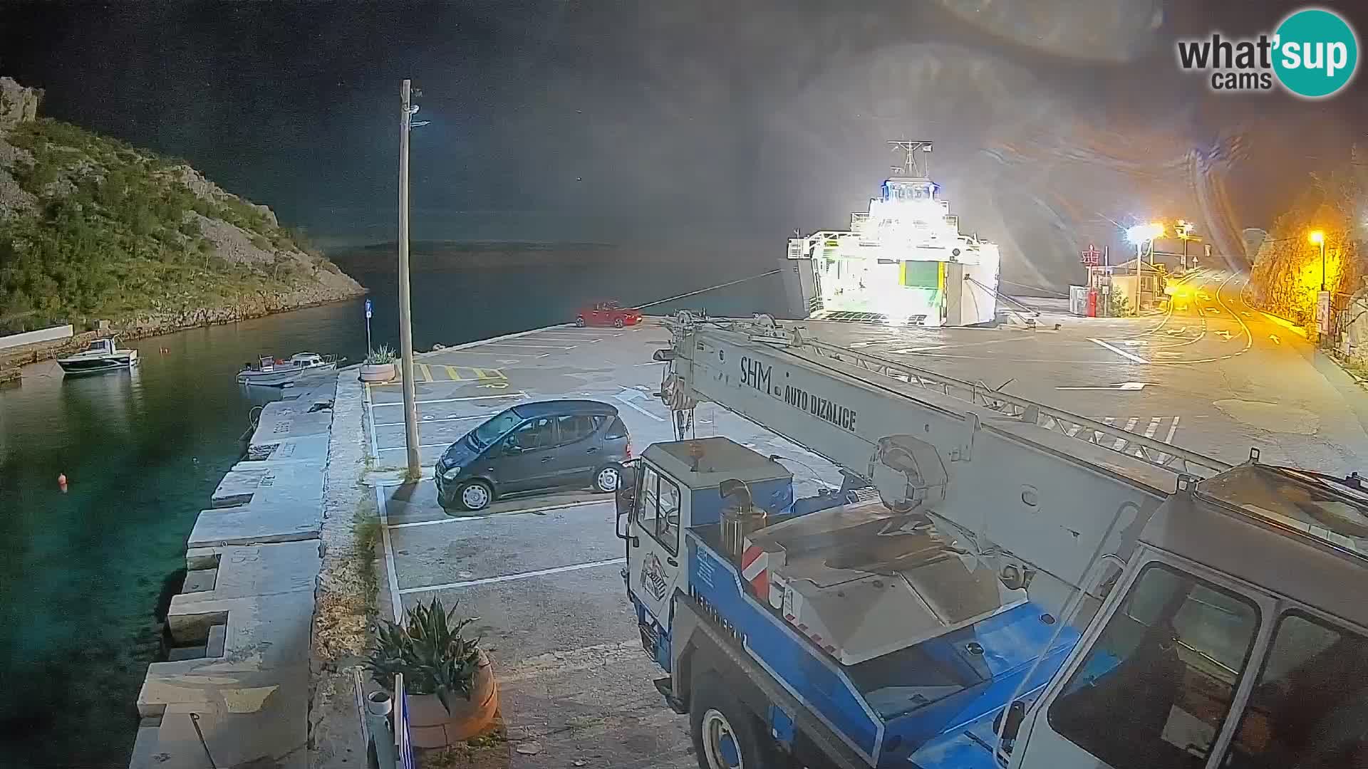 Webcam port de ferry de Prizna – vers l’île de Pag