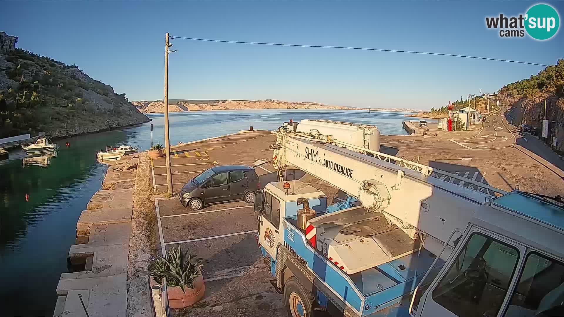Webcam Fährhafen Prizna – zur Insel Pag
