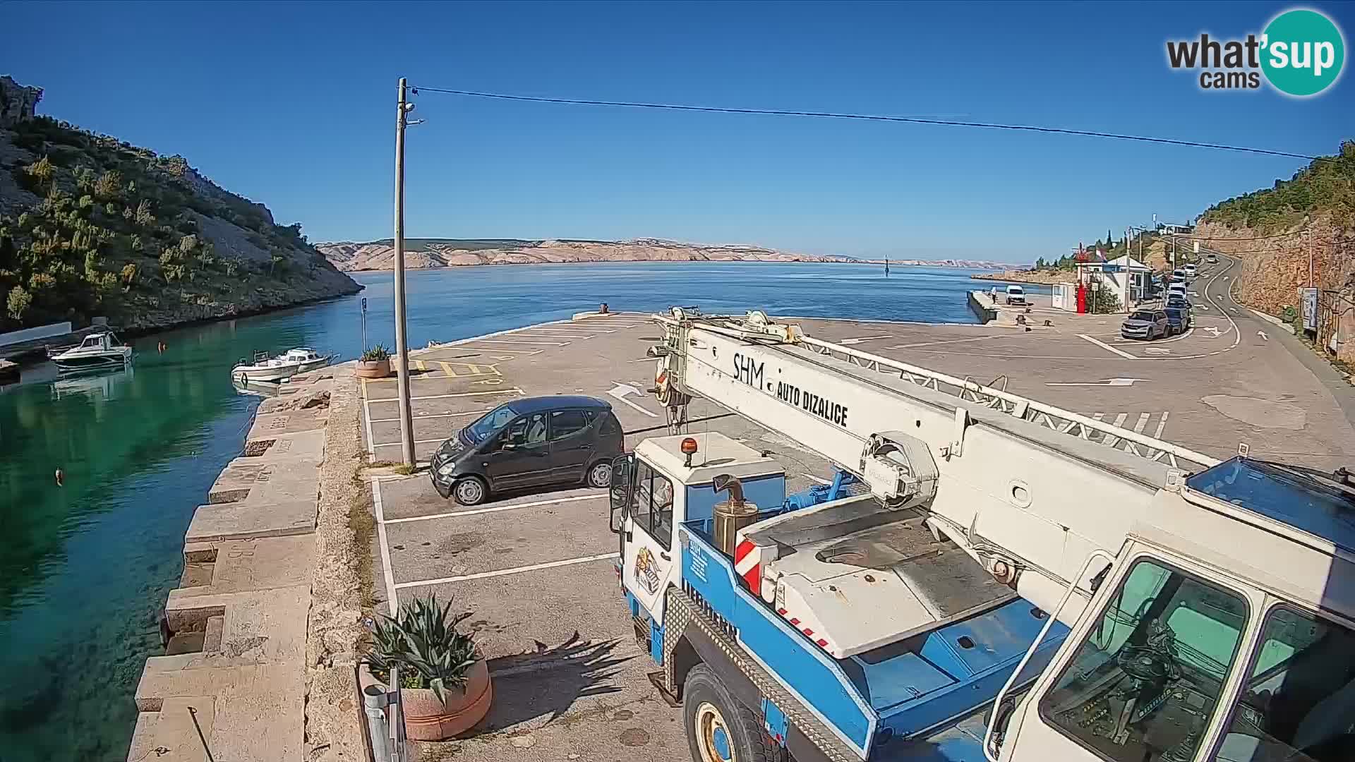 Webcam Fährhafen Prizna – zur Insel Pag