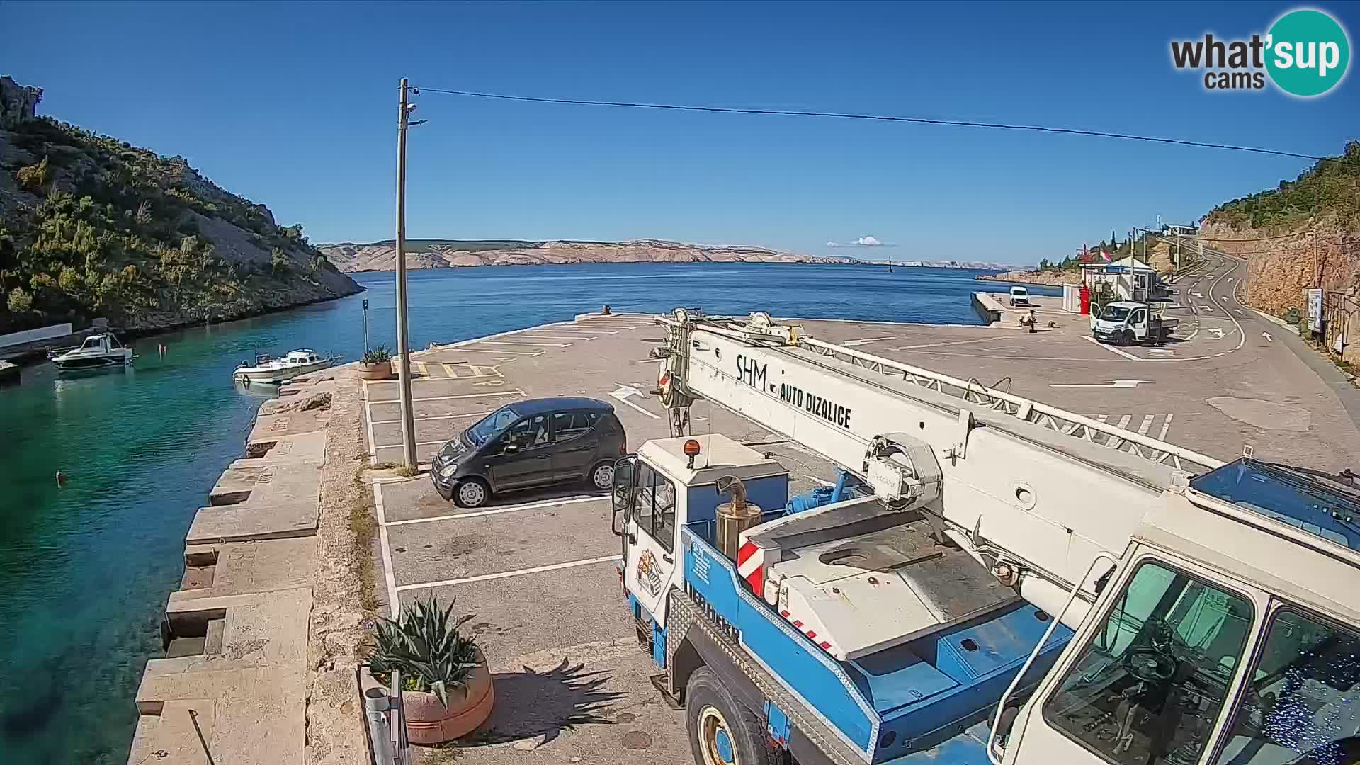 Webcam Fährhafen Prizna – zur Insel Pag
