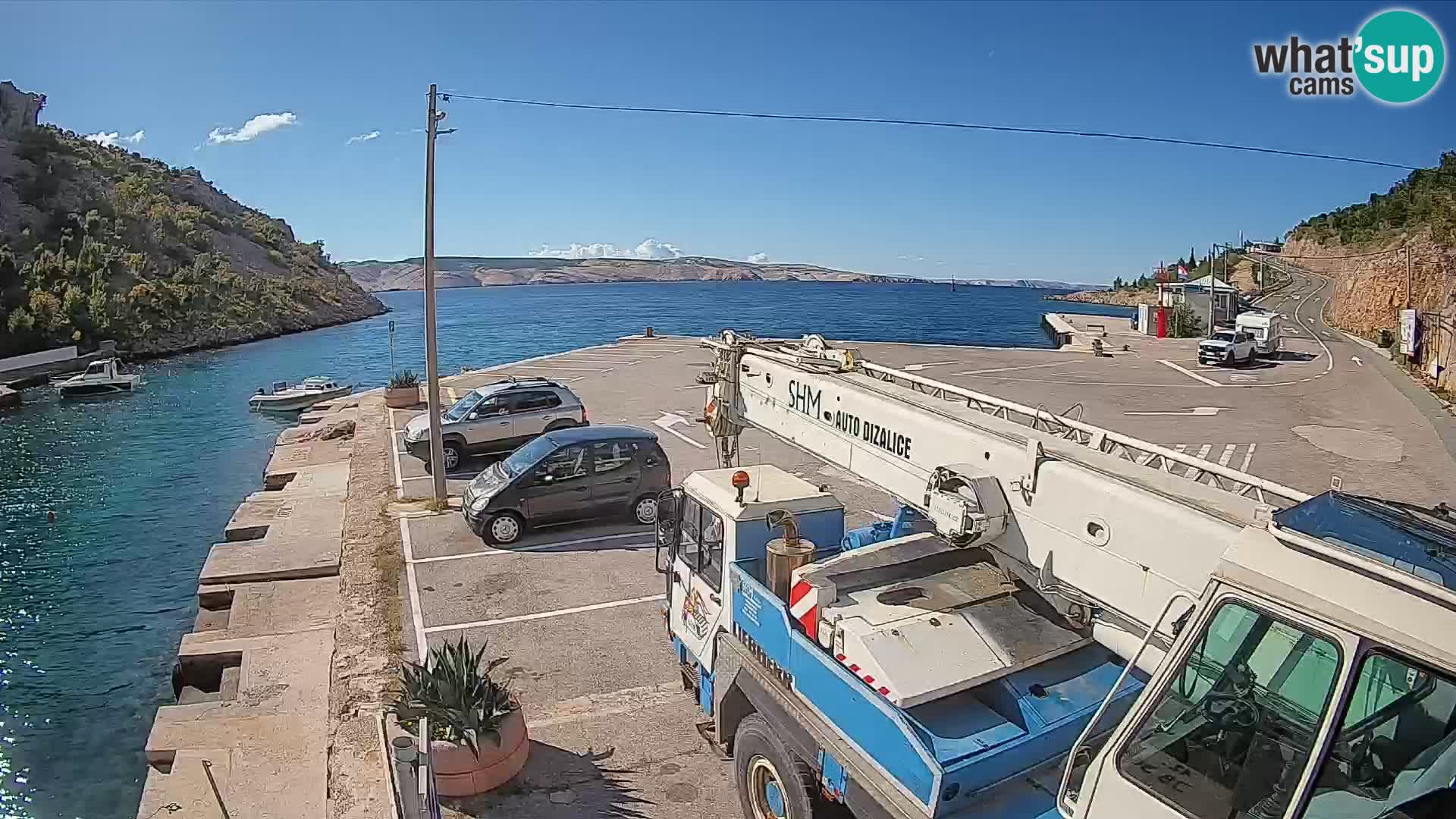 Webcam Fährhafen Prizna – zur Insel Pag