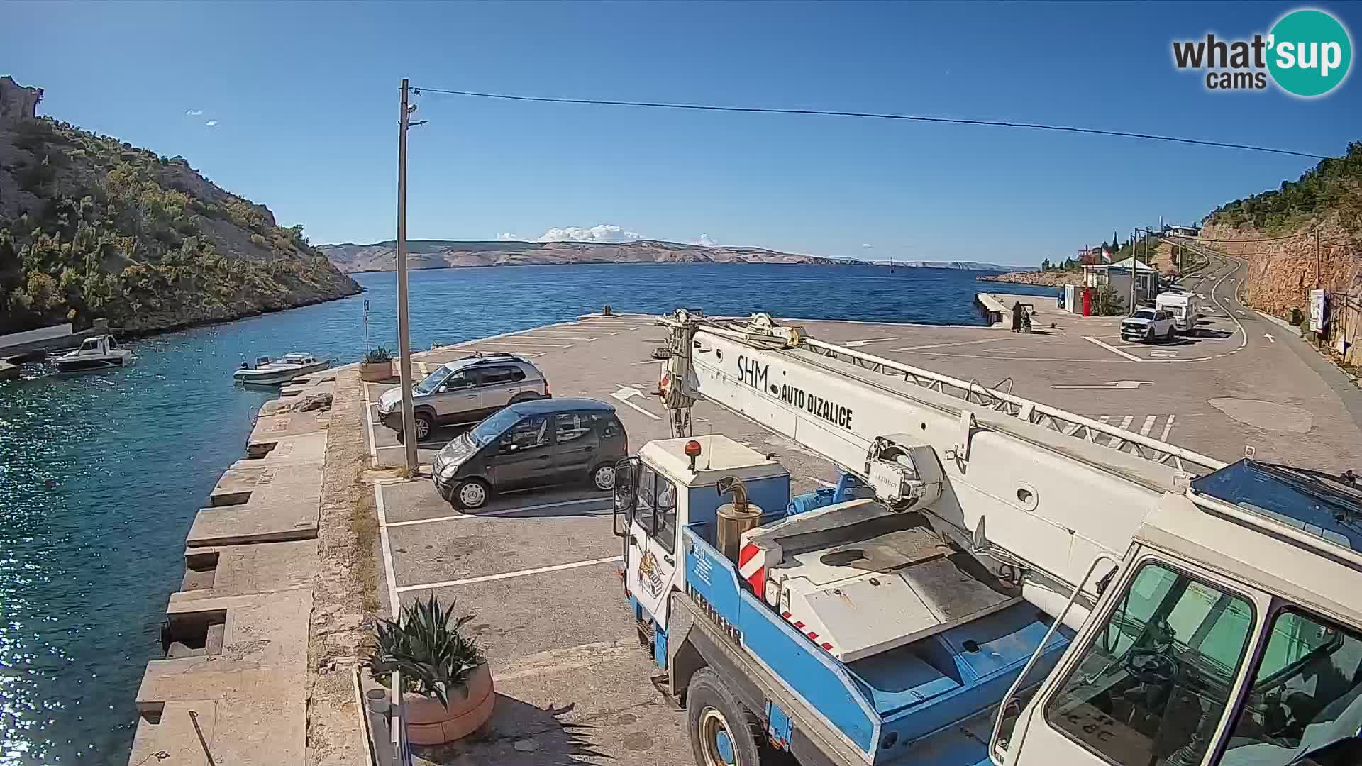 Webcam Fährhafen Prizna – zur Insel Pag