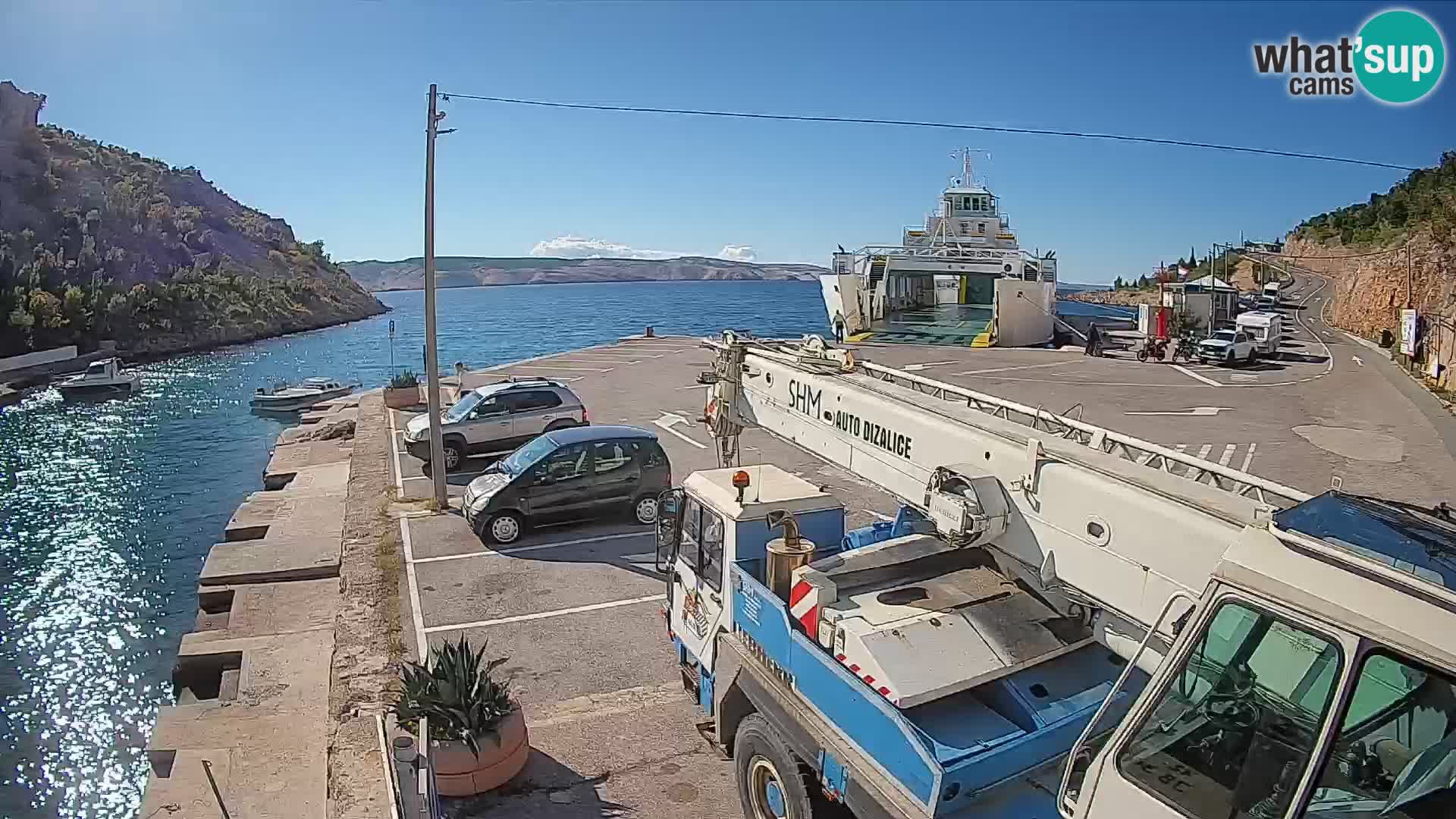 Webcam Fährhafen Prizna – zur Insel Pag