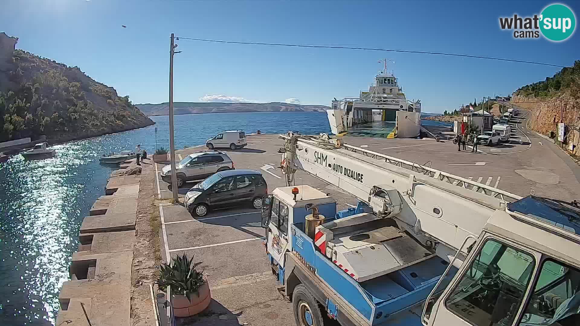 Webcam port de ferry de Prizna – vers l’île de Pag