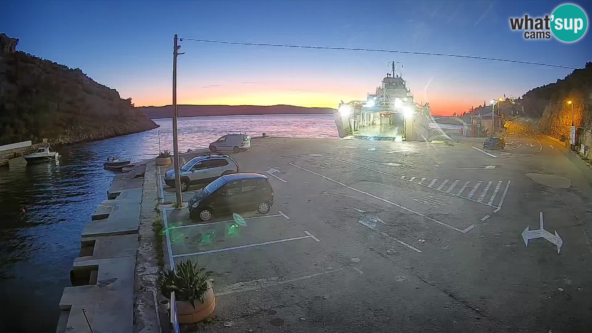 Webcam Fährhafen Prizna – zur Insel Pag