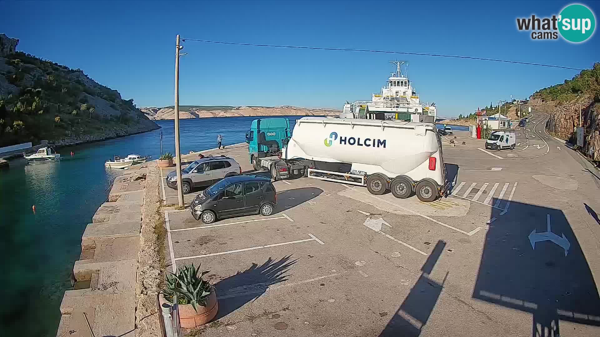 Webcam Fährhafen Prizna – zur Insel Pag