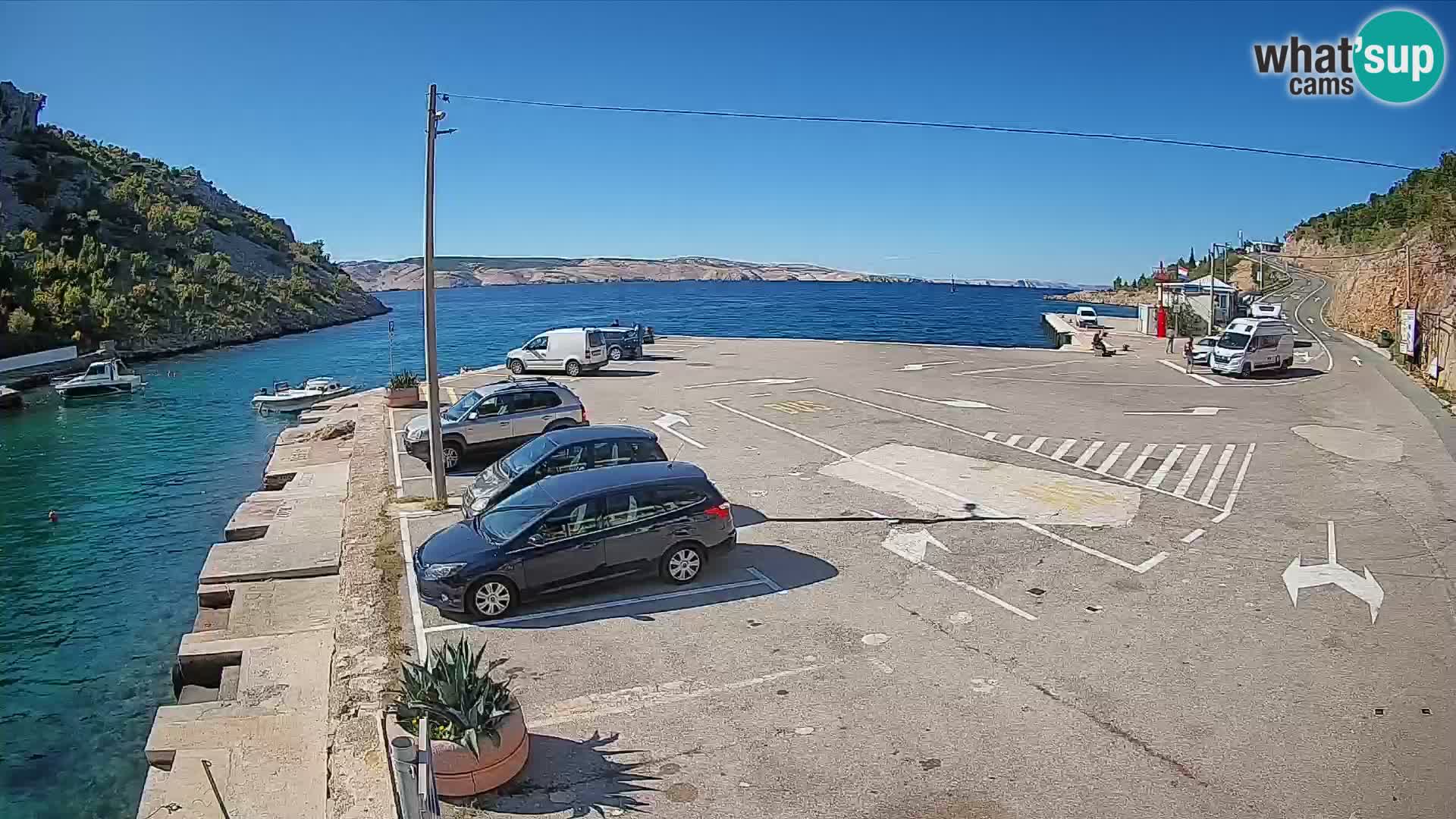 Webcam Prizna ferry port to Pag island